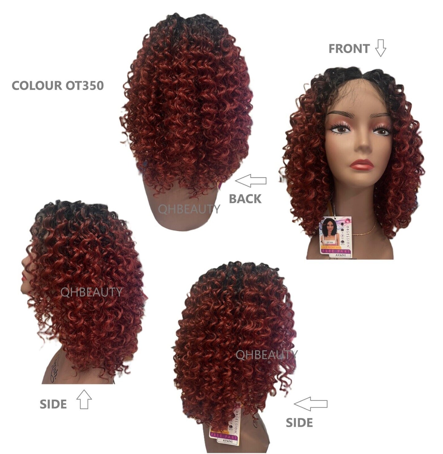 Obsession Synthetic Lace Front Free Part 100% Hand Tied Curly Hair Wig - AVANI