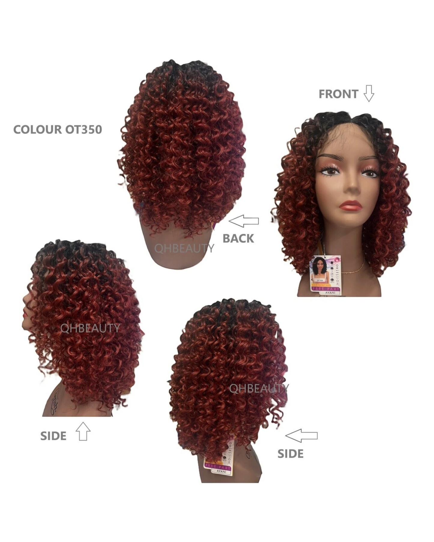 Obsession Synthetic Lace Front Free Part 100% Hand Tied Curly Hair Wig - AVANI