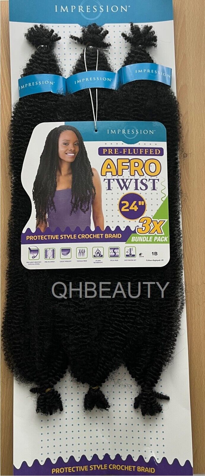 IMPRESSION SYNTHETIC CUBAN BRAIDING HAIR EXTENSION PRE FLUFFED - AFRO TWIST 24''