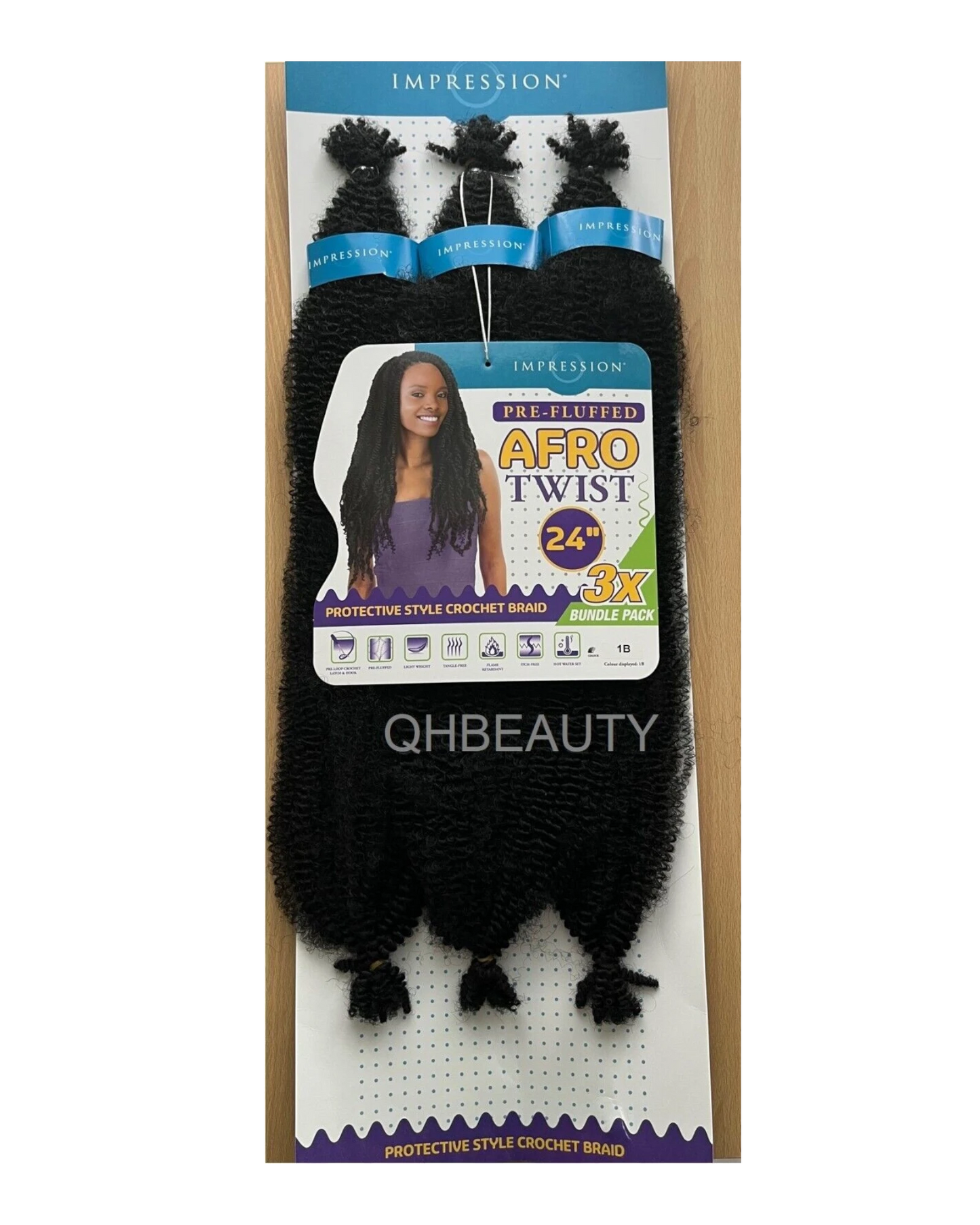 IMPRESSION SYNTHETIC CUBAN BRAIDING HAIR EXTENSION PRE FLUFFED - AFRO TWIST 24''