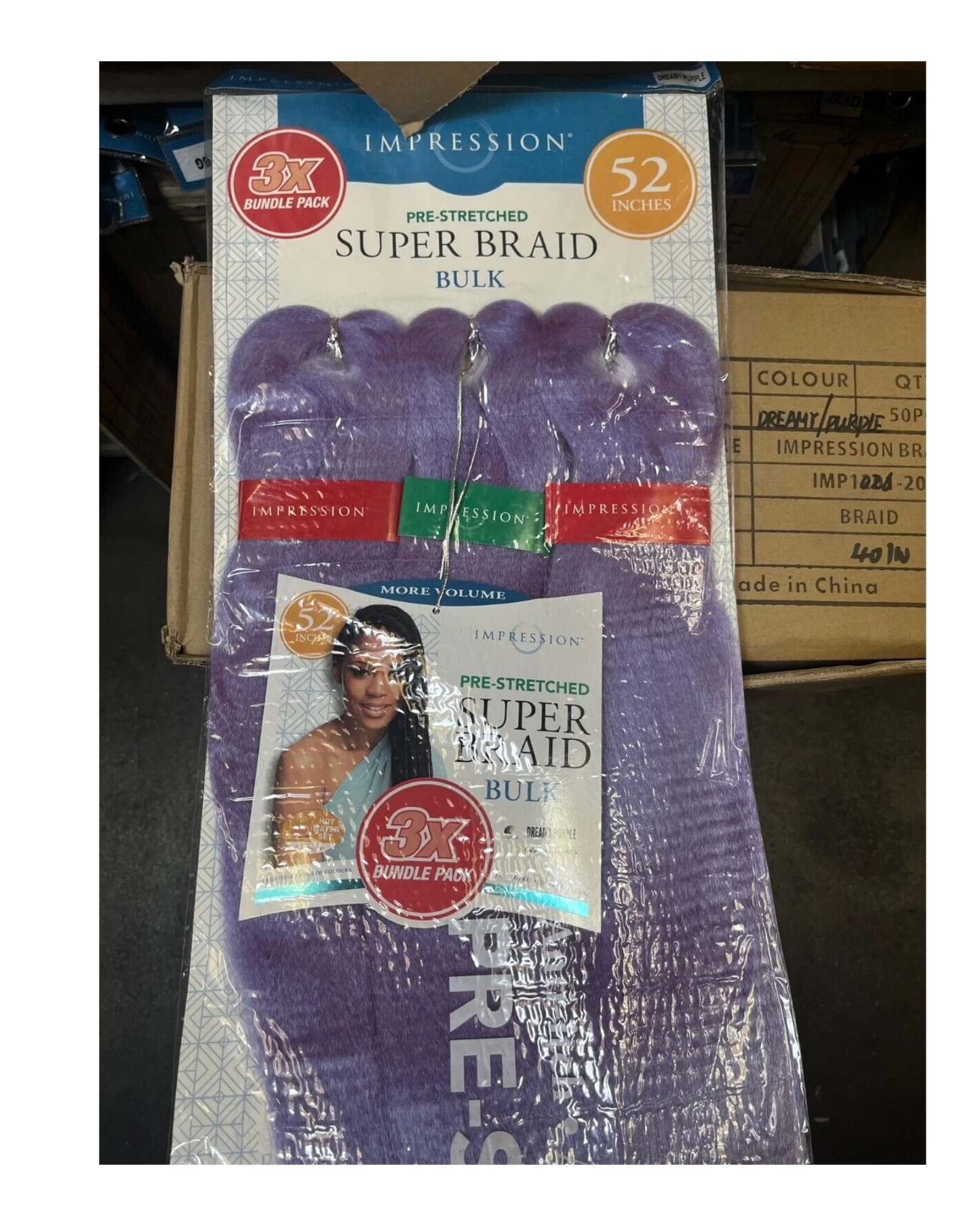 Impression Synthetic 3 X Bundle Pack Crochet Hair Extensions - Super Braid 52 "