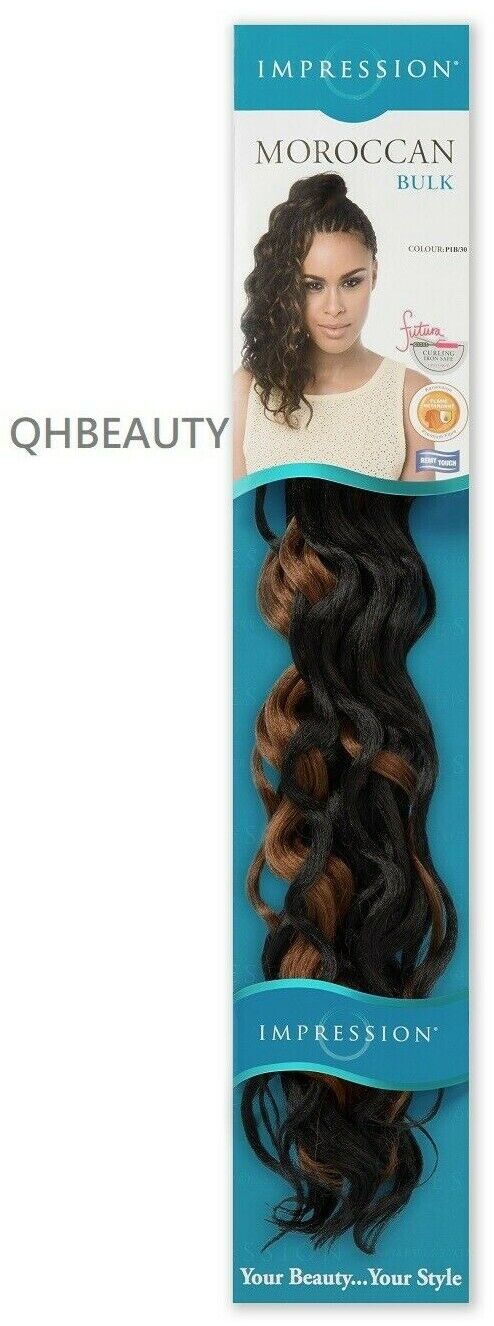 IMPRESSION SYNTHETIC CURLY CROCHET HAIR EXTENSION BRAIDS - MOROCCAN BULK 20 INCH