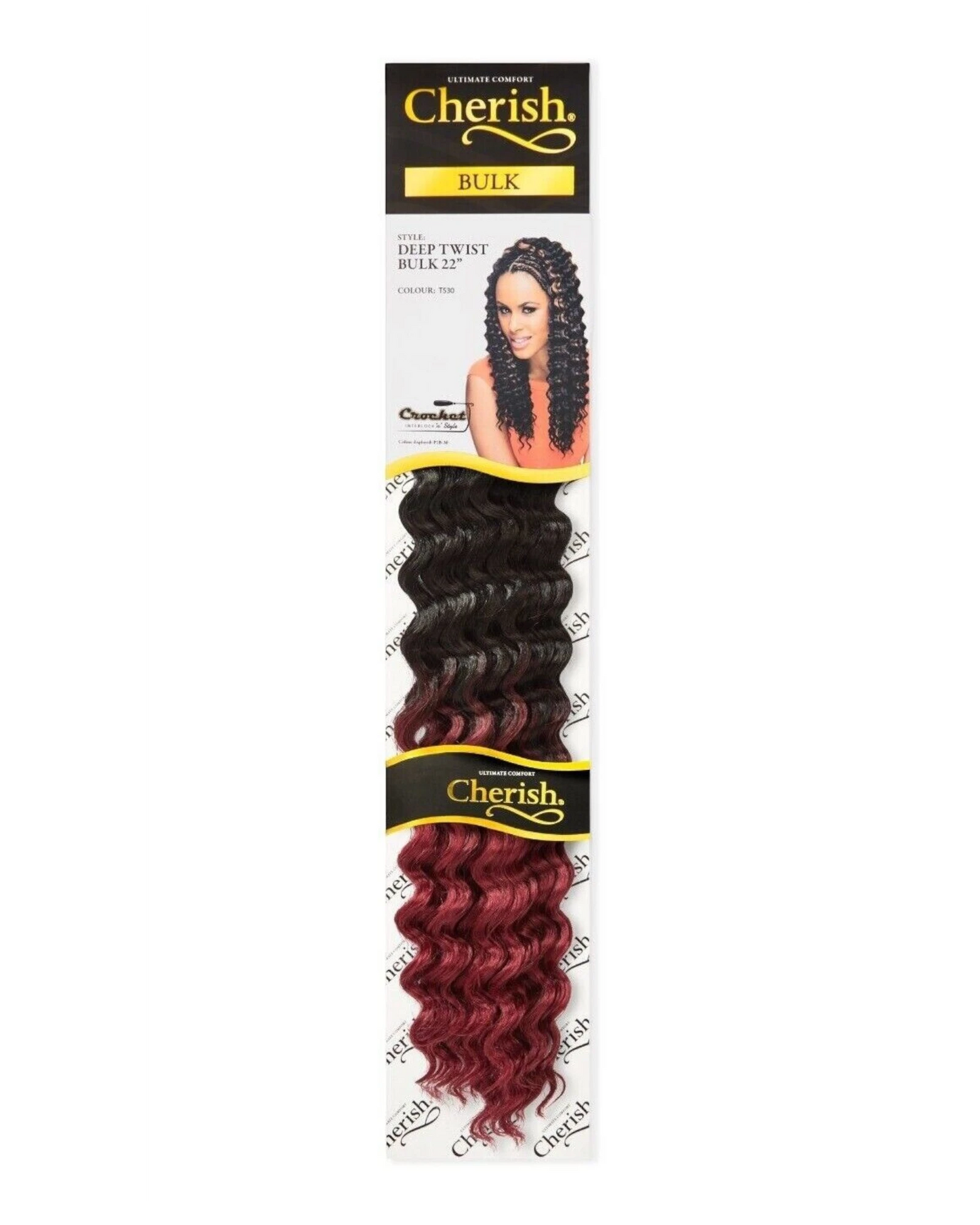 CHERISH SYNTHETIC BULK CROCHET CURLY HAIR EXTENSION BRAIDS - DEEP TWIST 22 INCH