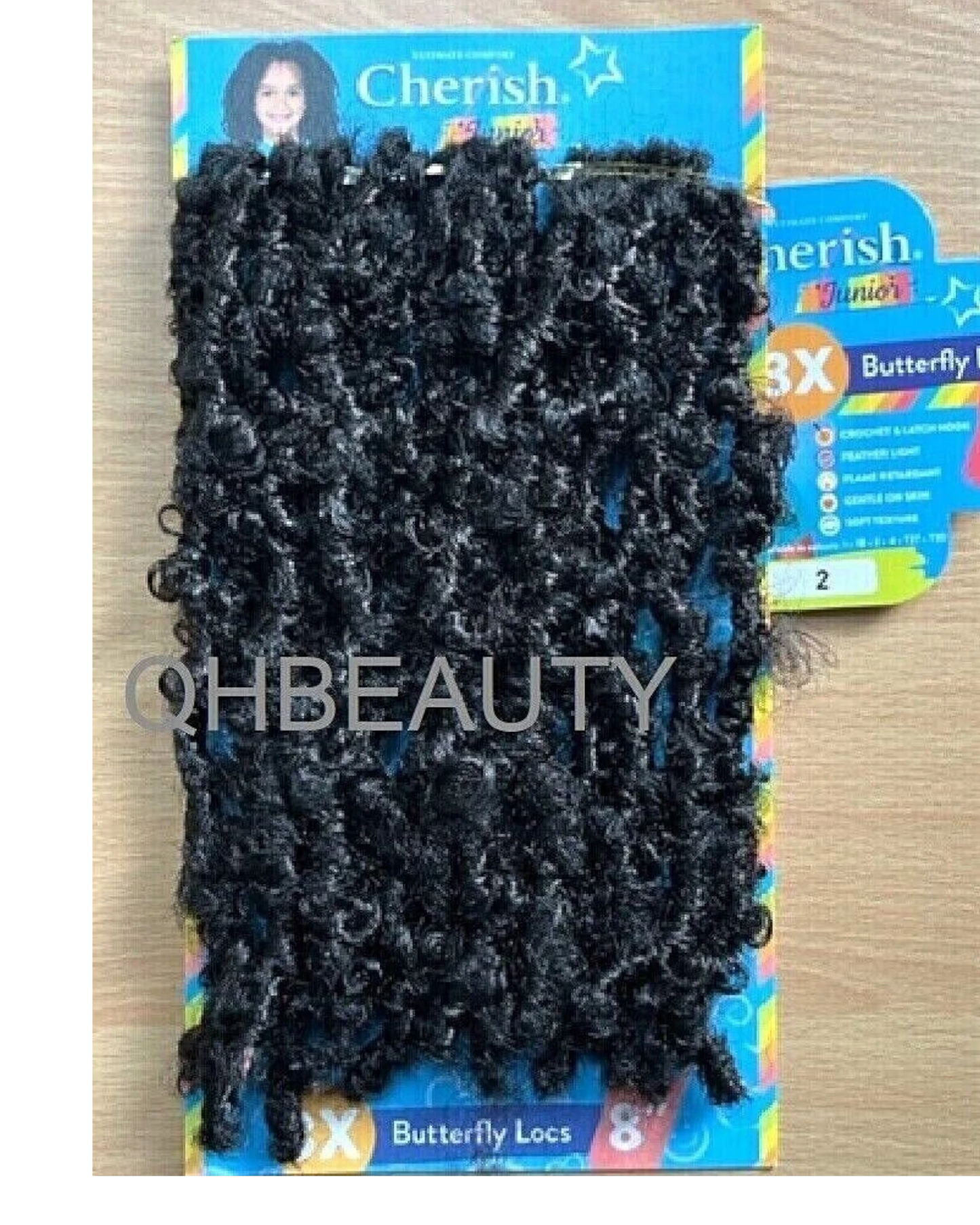 CHERISH SYNTHETIC JUNIOR KIDS CROCHET BRAID HAIR EXTENSION - 3 X BUTTERFLY LOCS 8 ''