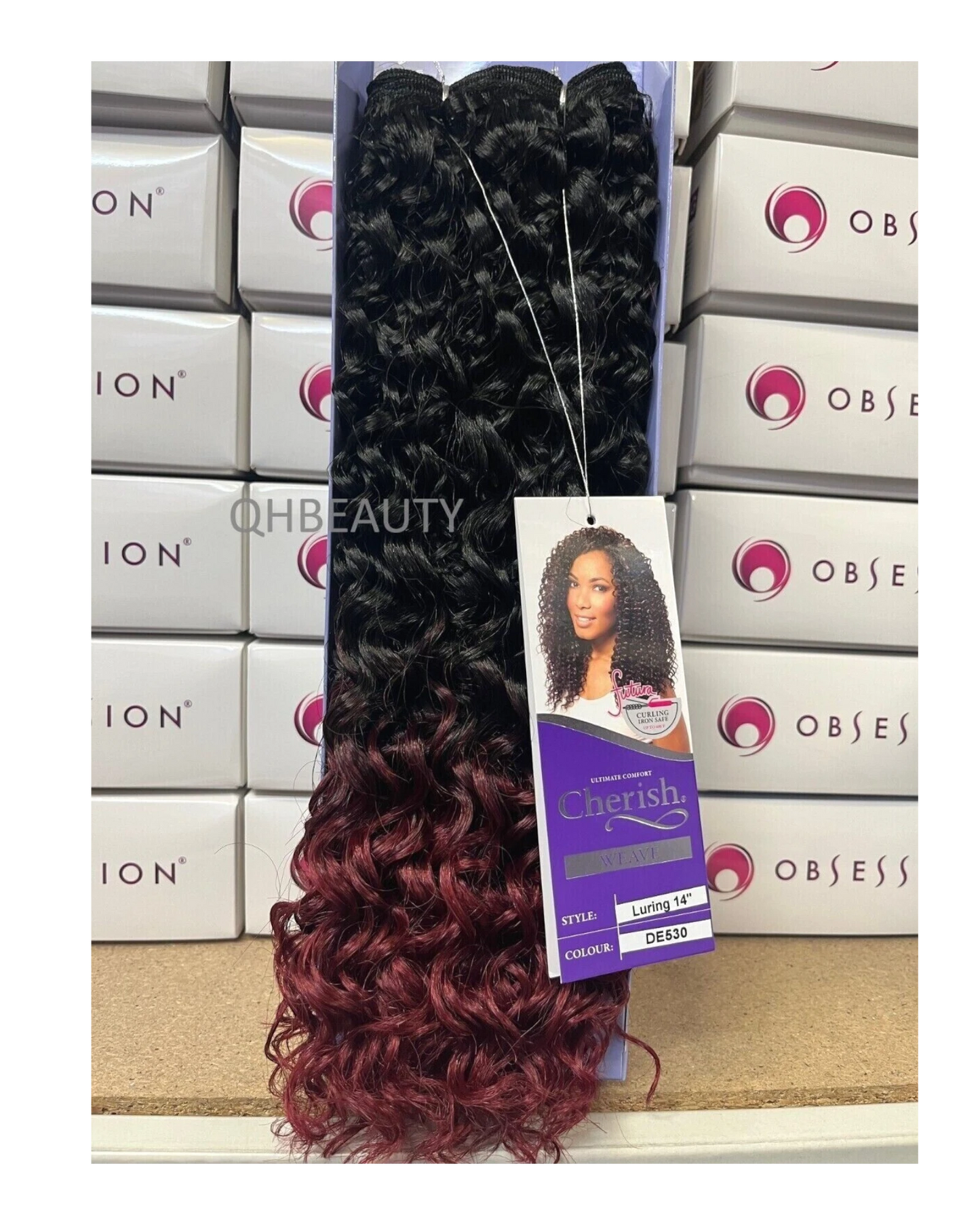 CHERISH SYNTHETIC FUTURA LONG CURLY HAIR EXTENSION WEAVE - LURING 14 INCHES