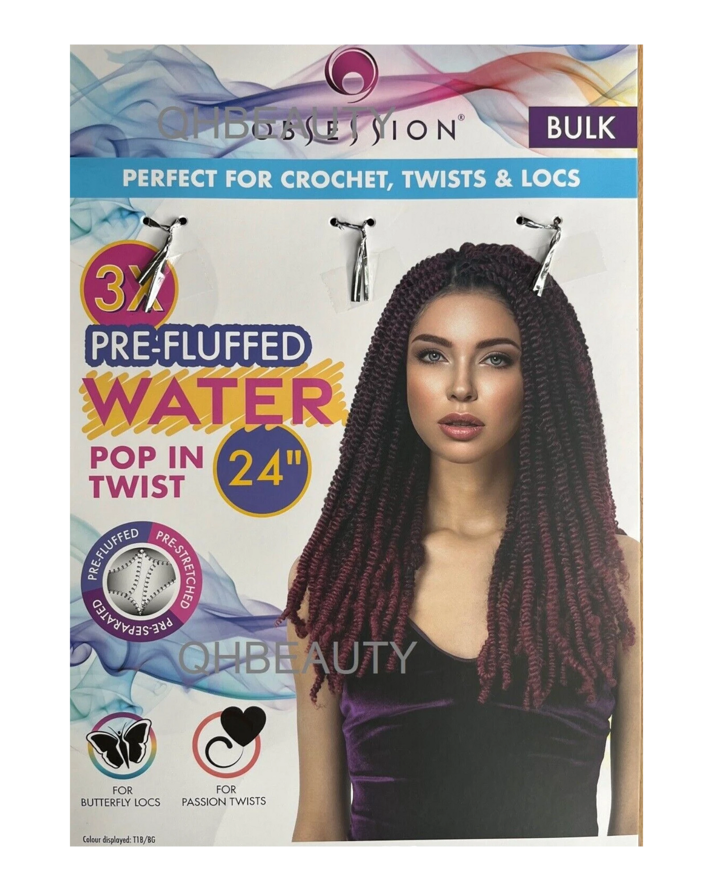 OBSESSION SYNTHETIC CROCHET BRAID 3X PRE-FLUFFED - WATER POPPIN TWIST 24 INCHES