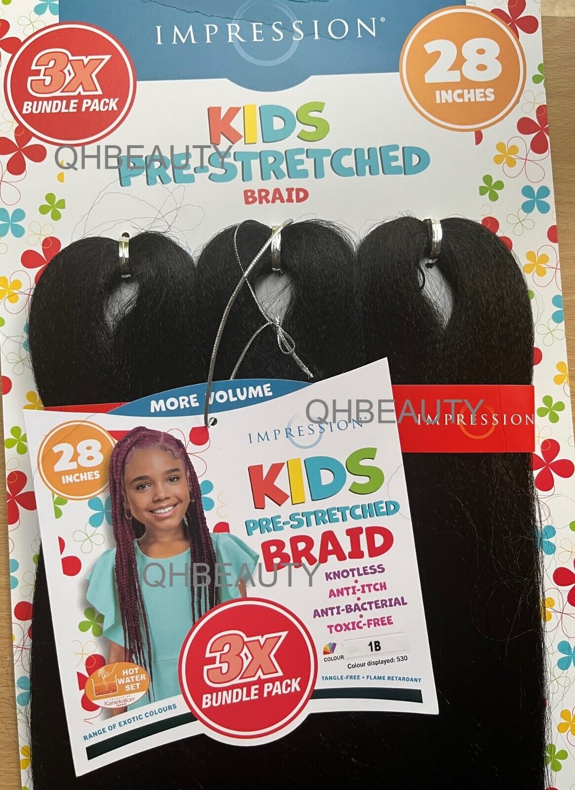 IMPRESSION SYNTHETIC KIDS CROCHET HAIR EXTENSION PRE STRETCHED BRAID 28 /  14 ''