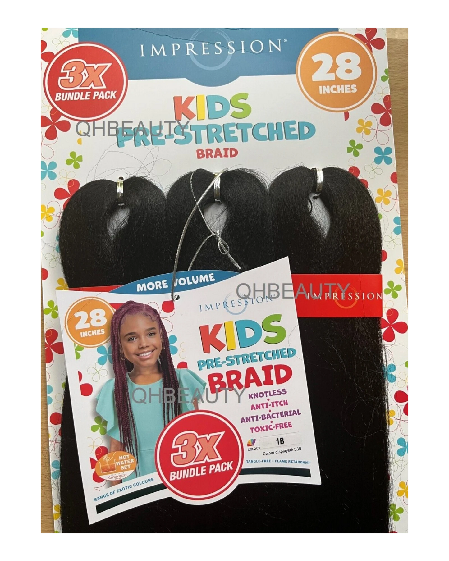 IMPRESSION SYNTHETIC KIDS CROCHET HAIR EXTENSION PRE STRETCHED BRAID 28 /  14 ''