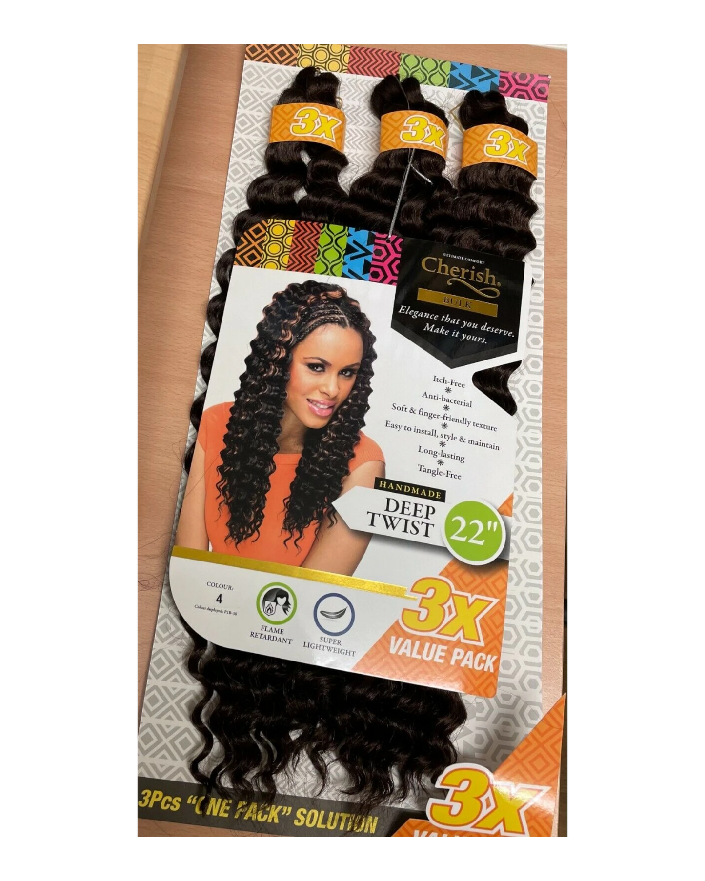 Cherish Synthetic Crochet Braid Hair Extension Handmade  3 x Deep Twist 22"