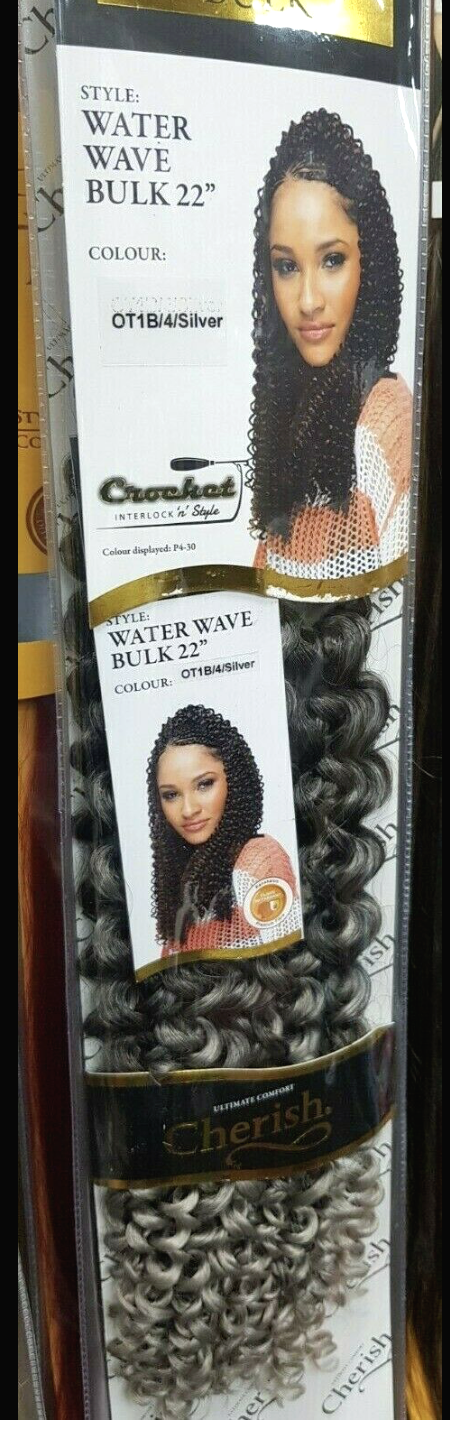 CHERISH SYNTHETIC BULK CROCHET BRAID TIGHT CURL HAIR EXTENSION - WATER WAVE 22"