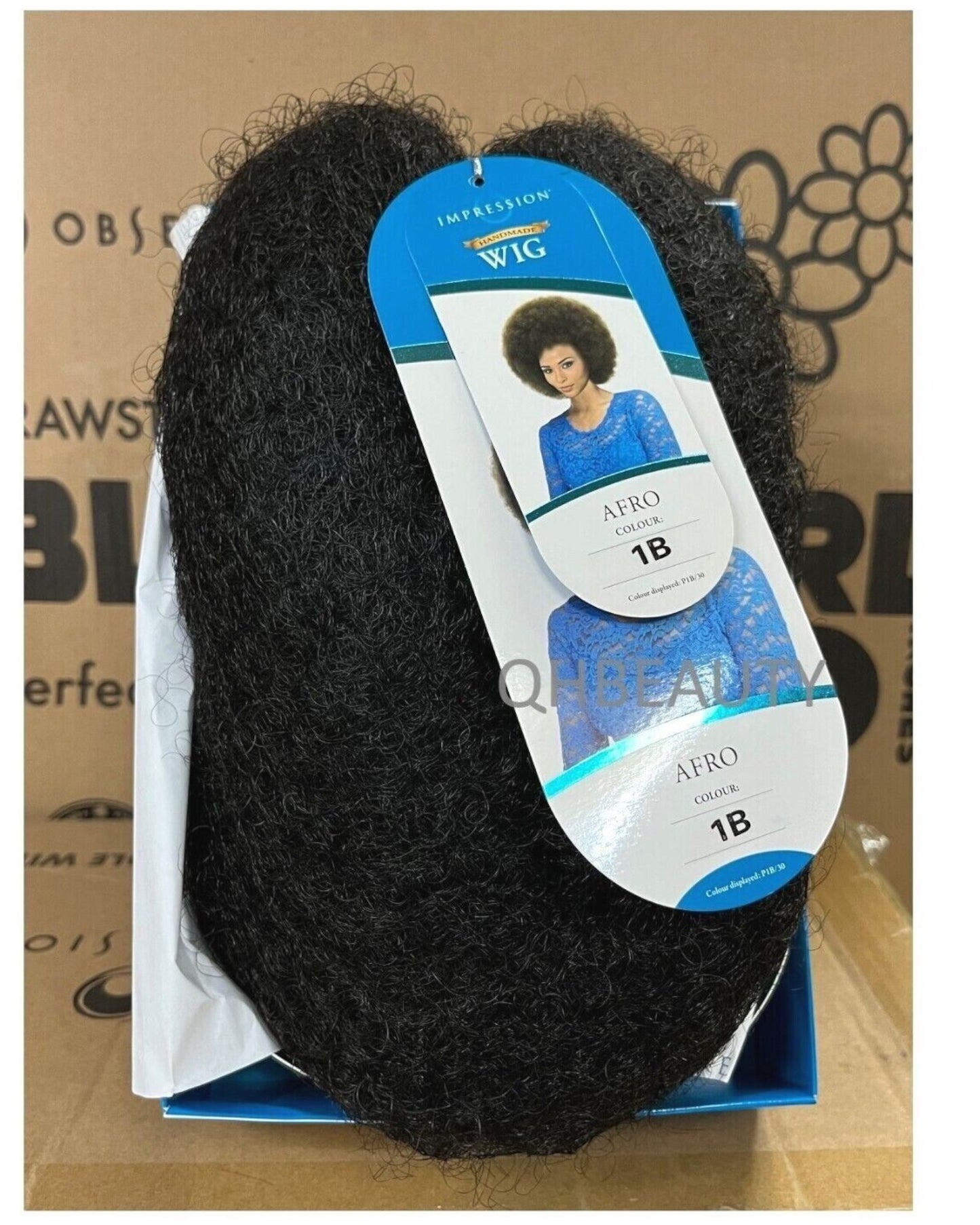 Impression Synthetic Hand Made Cuban Afro Curl Style Hair Wig - AFRO