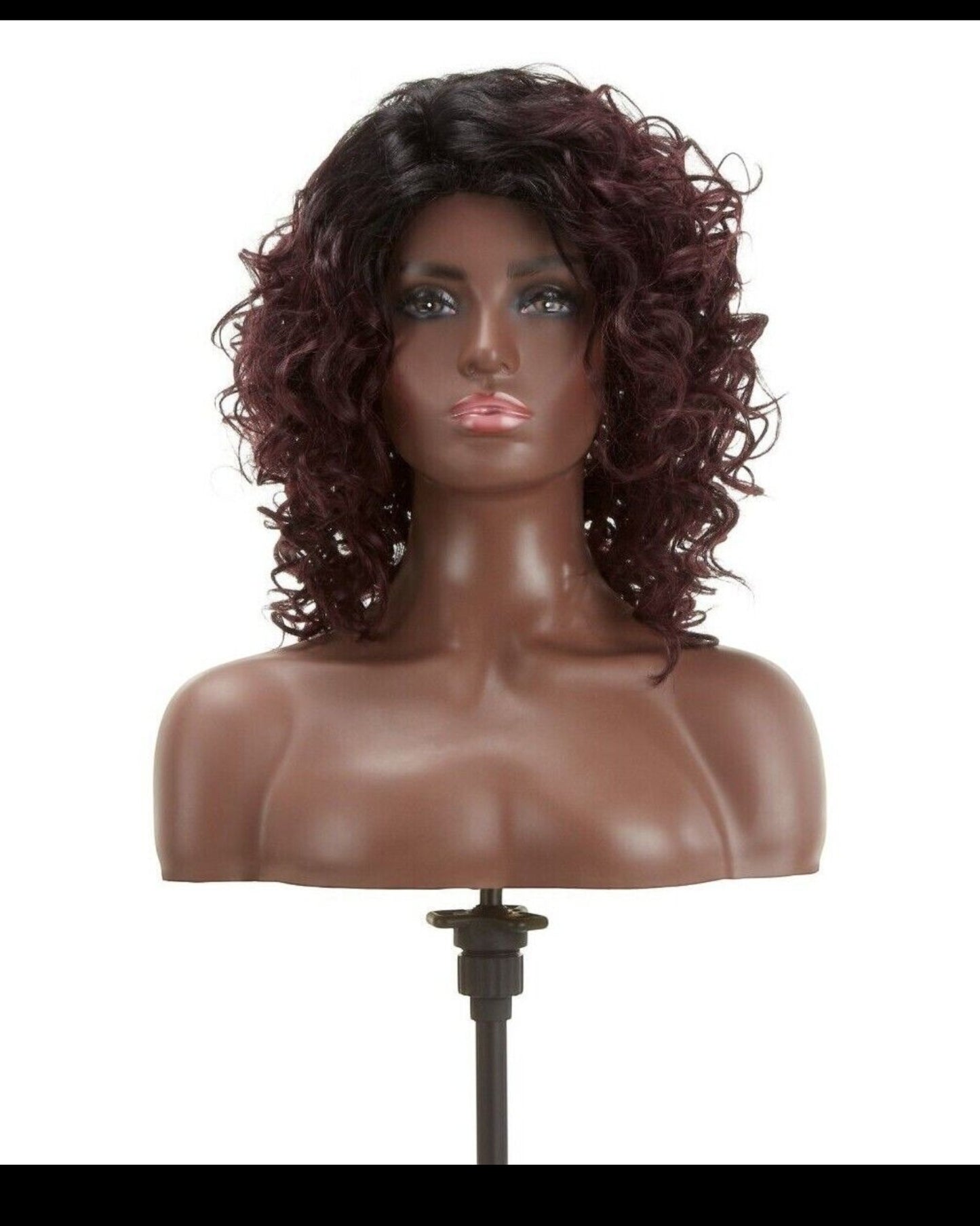 Impression Synthetic Hand Made Invisible L Part Curly Hair Lace Wig - MIA