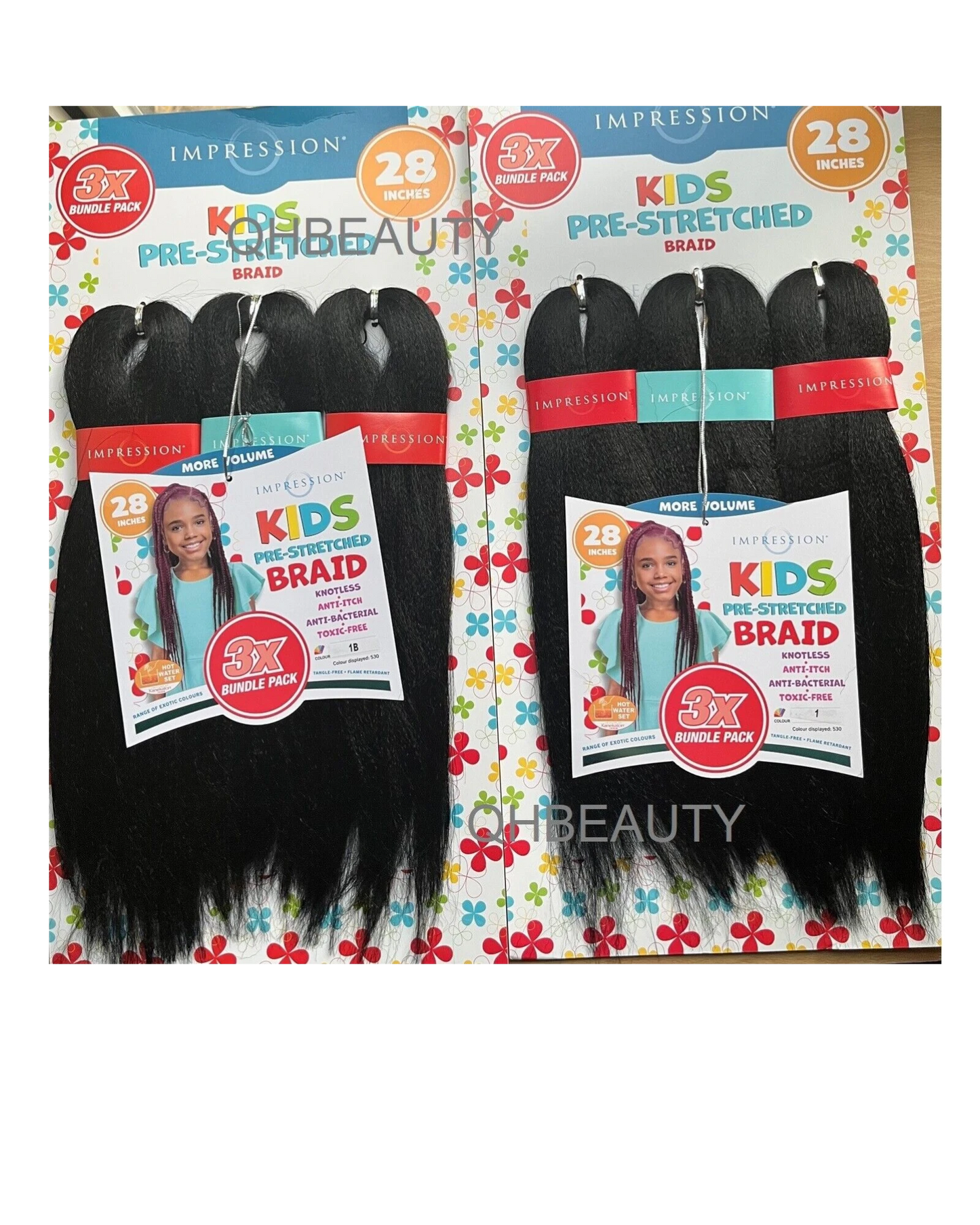 IMPRESSION SYNTHETIC KIDS CROCHET HAIR EXTENSION PRE STRETCHED BRAID 28 /  14 ''