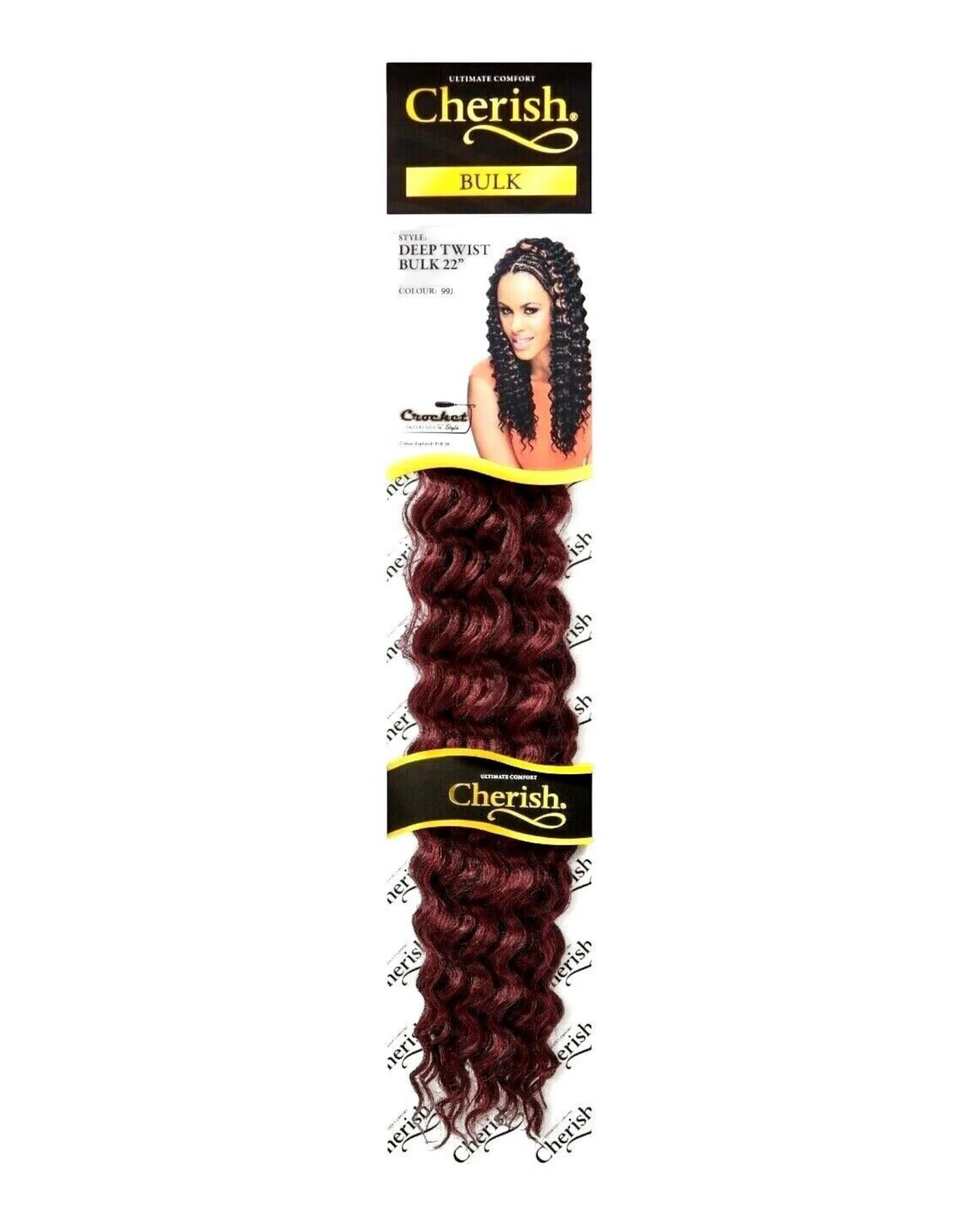 CHERISH SYNTHETIC BULK CROCHET CURLY HAIR EXTENSION BRAIDS - DEEP TWIST 22 INCH