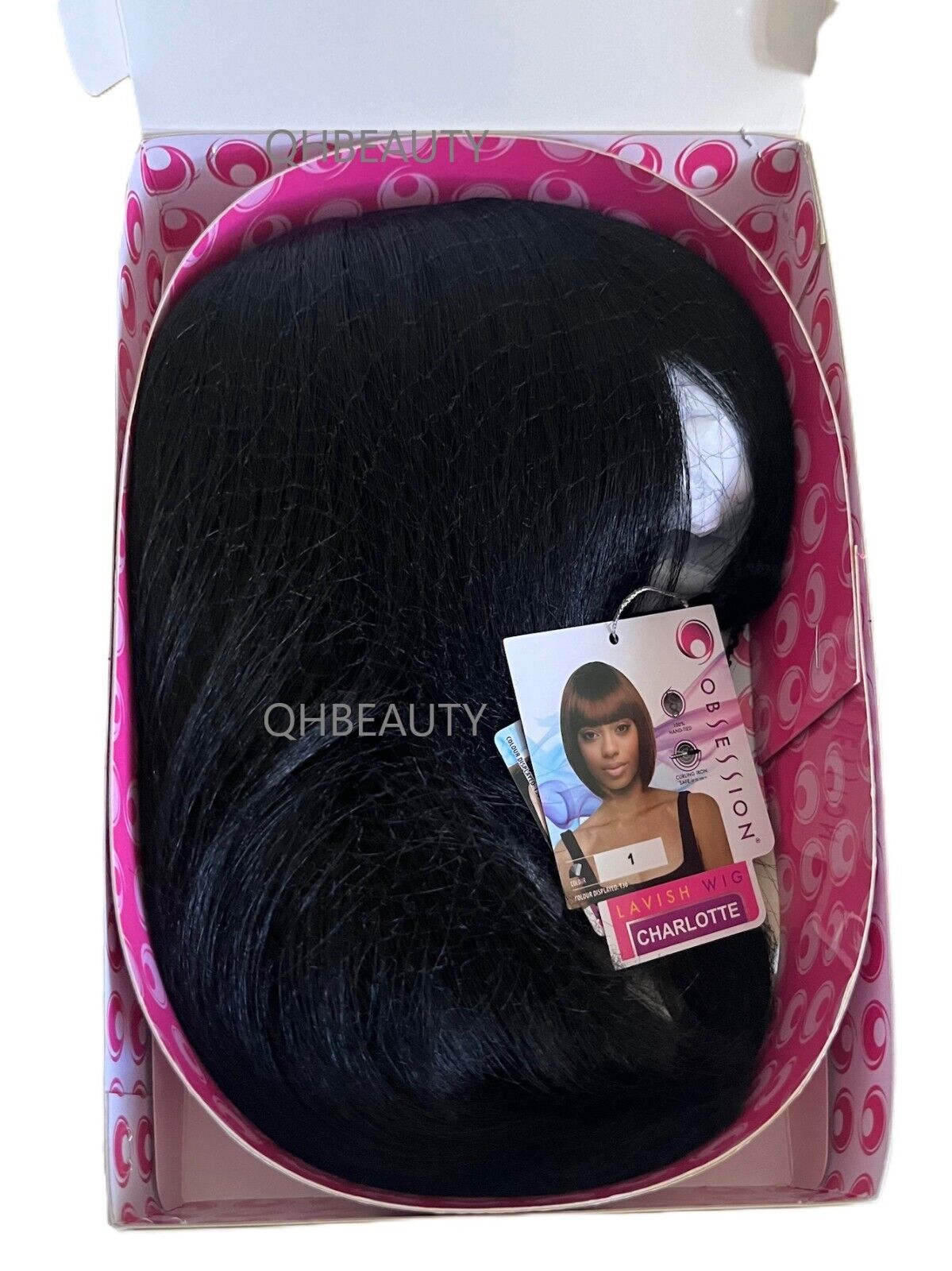 Obsession Synthetic Lavish Straight Bob Bangs 100% Hand Tied Hair Wig  CHARLOTTE