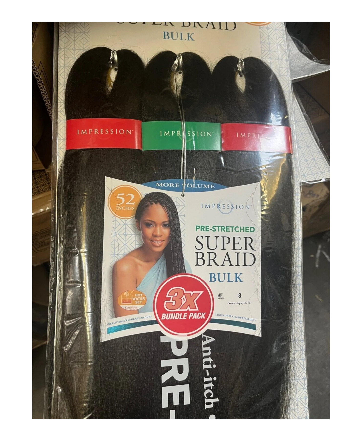 Impression Synthetic 3 X Bundle Pack Crochet Hair Extensions - Super Braid 52 "
