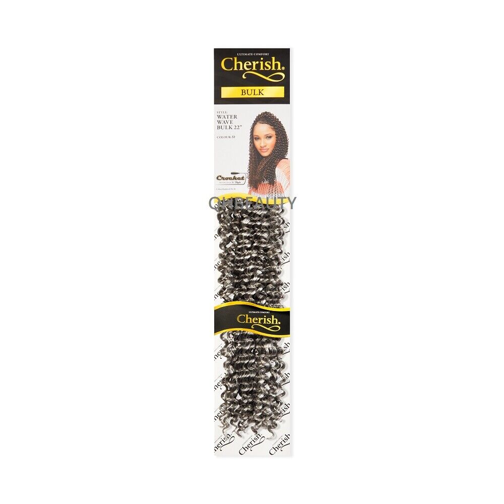 CHERISH SYNTHETIC BULK CROCHET BRAID TIGHT CURL HAIR EXTENSION - WATER WAVE 22"