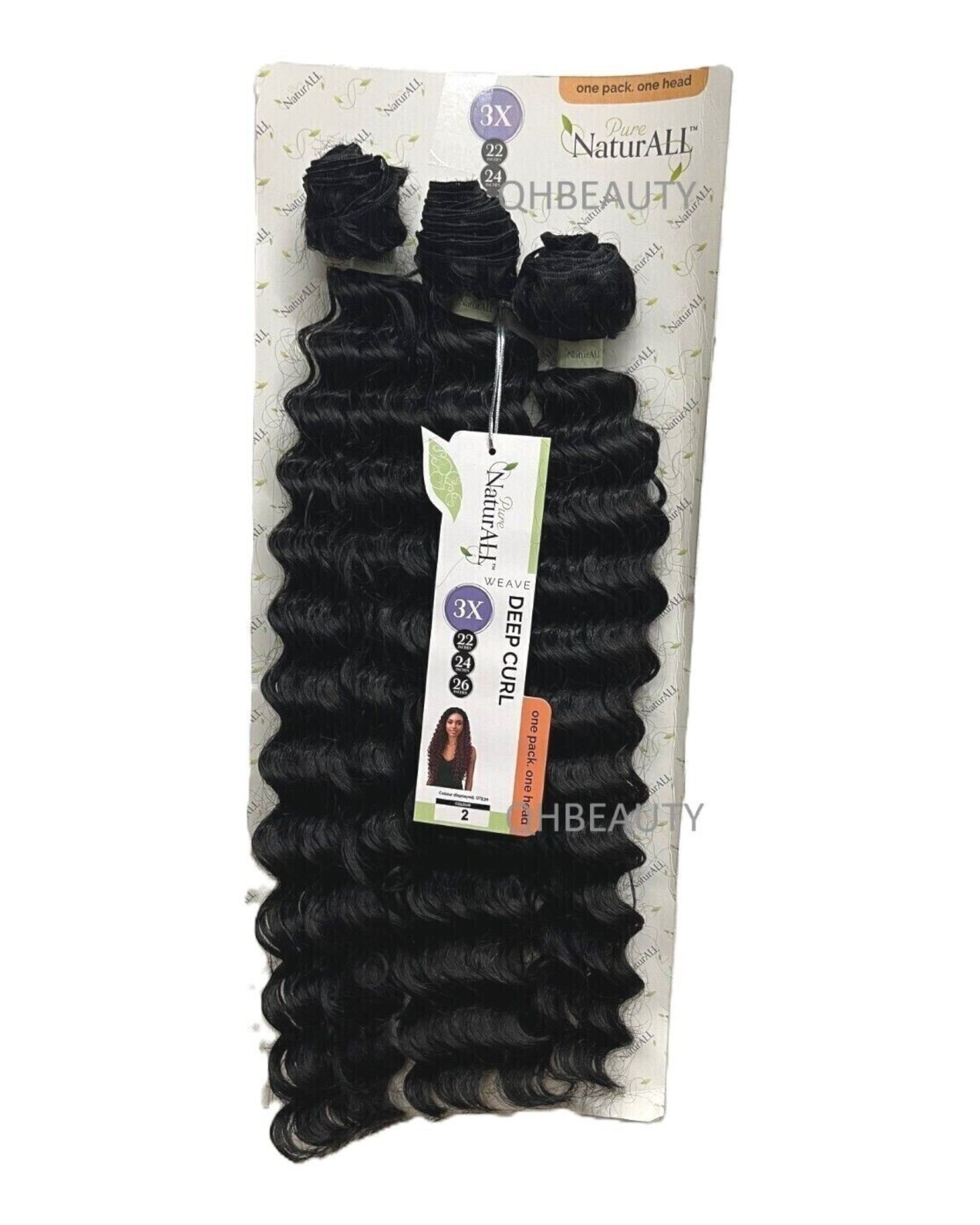 NaturALL SYNTHETIC CURLY HAIR EXTENSION 3 PCS WEAVE - DEEP CURL 22/24/26 INCHES