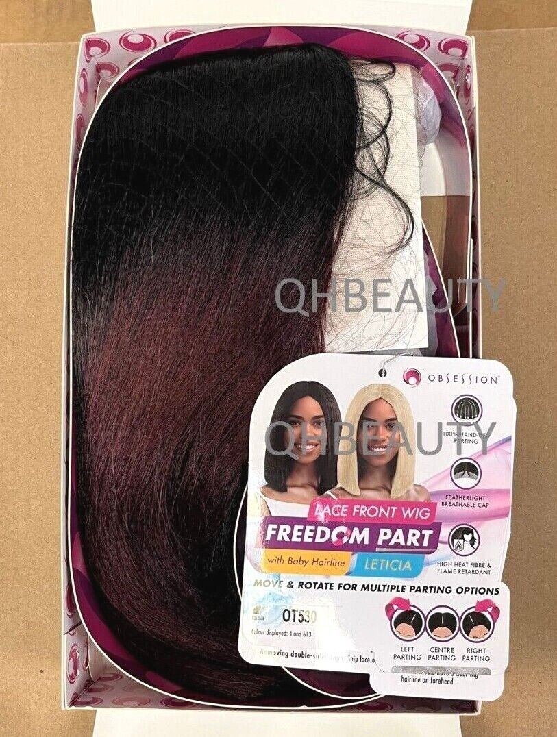 Obsession Synthetic Lace Front Free Part Hand Tied Straight Hair Wig - Leticia