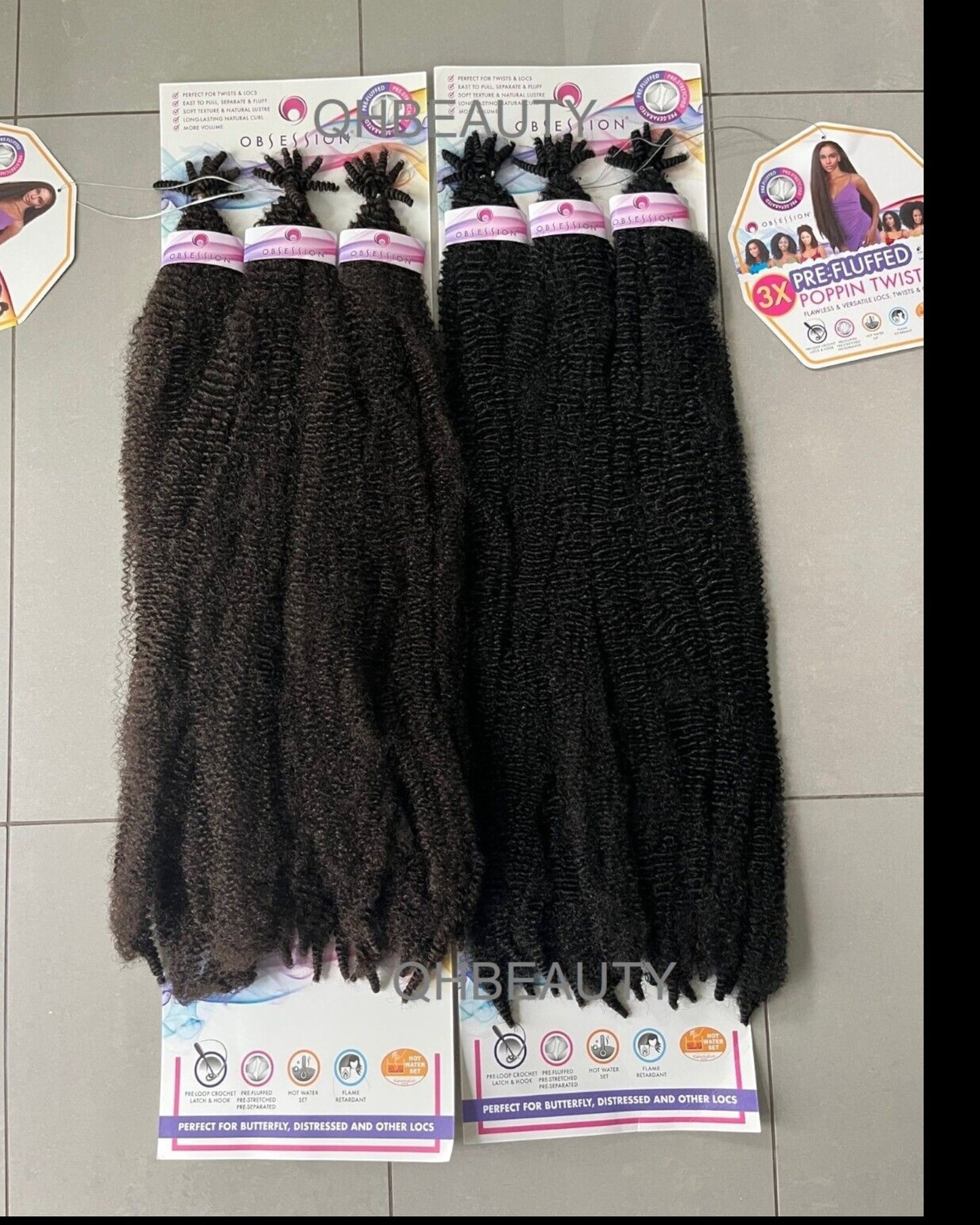 OBSESSION SYNTHETIC CROCHET BRAID 3X PRE-FLUFFED - POPPIN TWIST 28 INCHES
