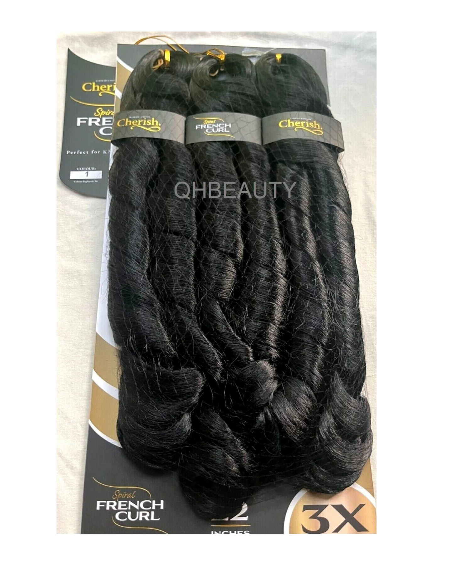 CHERISH SYNTHETIC HAIR EXTENSION BRAID - 3 x SPIRAL FRENCH CURL 22 & 28 INCHES