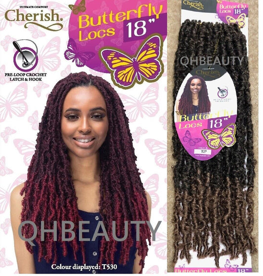 CHERISH SYNTHETIC CROCHET LONG HAIR EXTENSION PRE LOOP BRAID - BUTTERFLY LOC 18"