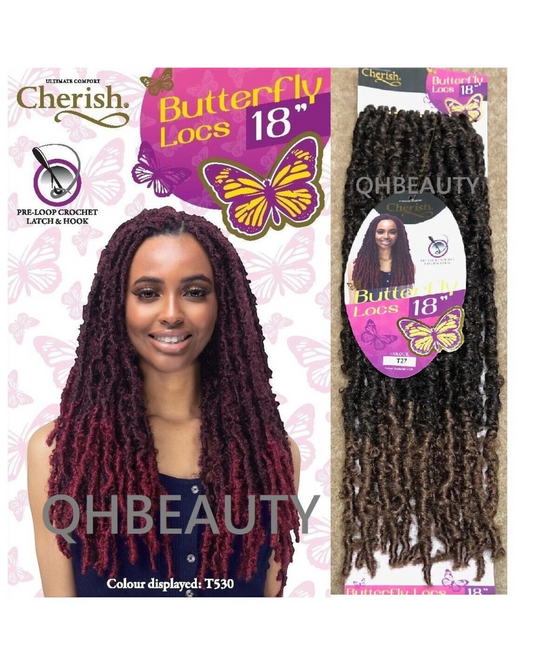 CHERISH SYNTHETIC CROCHET LONG HAIR EXTENSION PRE LOOP BRAID - BUTTERFLY LOC 18"