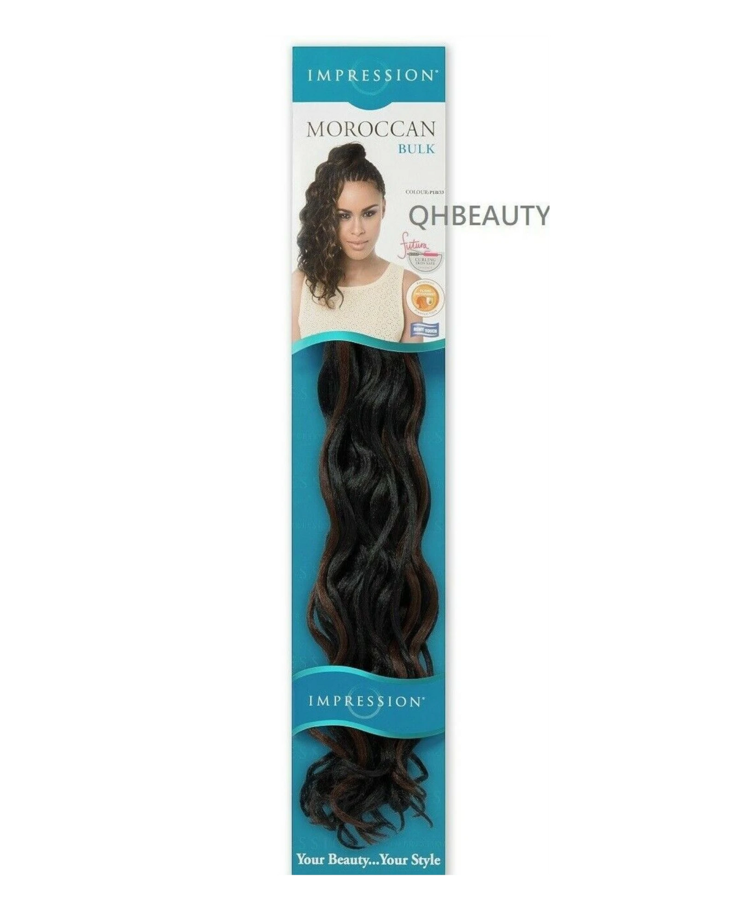IMPRESSION SYNTHETIC CURLY CROCHET HAIR EXTENSION BRAIDS - MOROCCAN BULK 20 INCH