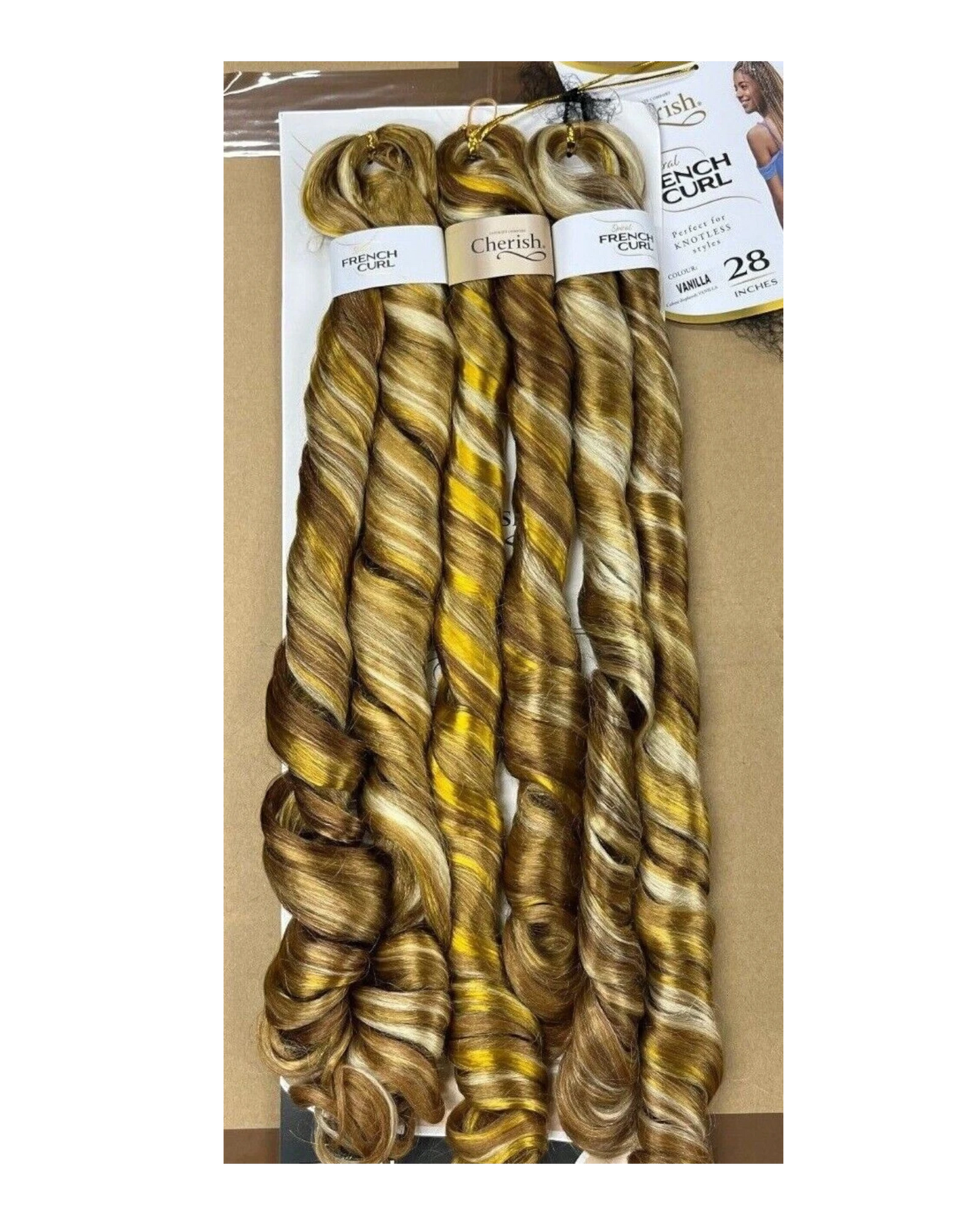 CHERISH SYNTHETIC CURLY HAIR EXTENSION BRAID - 3 x SPIRAL FRENCH CURL 28 INCHES