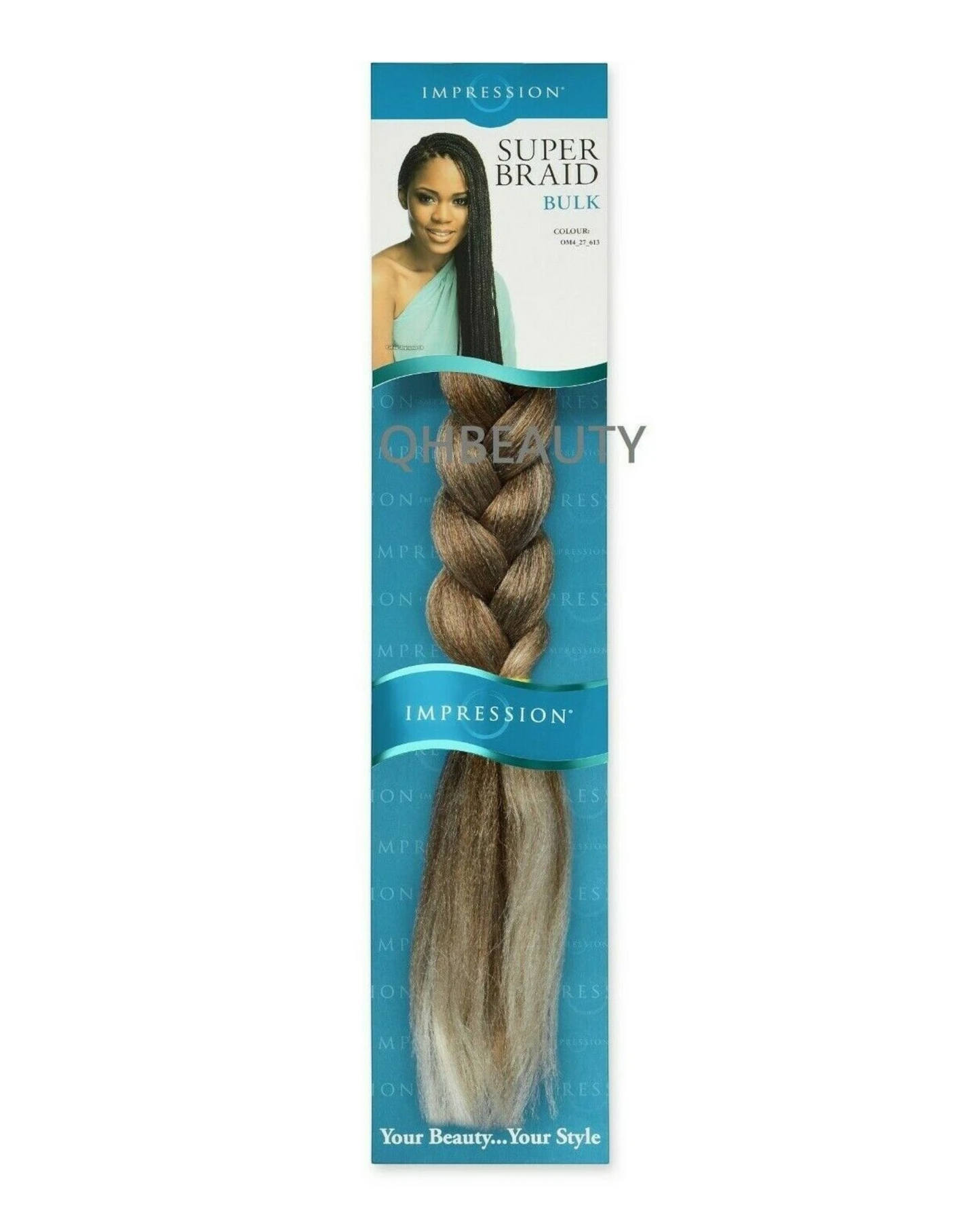 Impression Synthetic Natural Long Ultra Crochet Hair Extensions Super Braid 86"