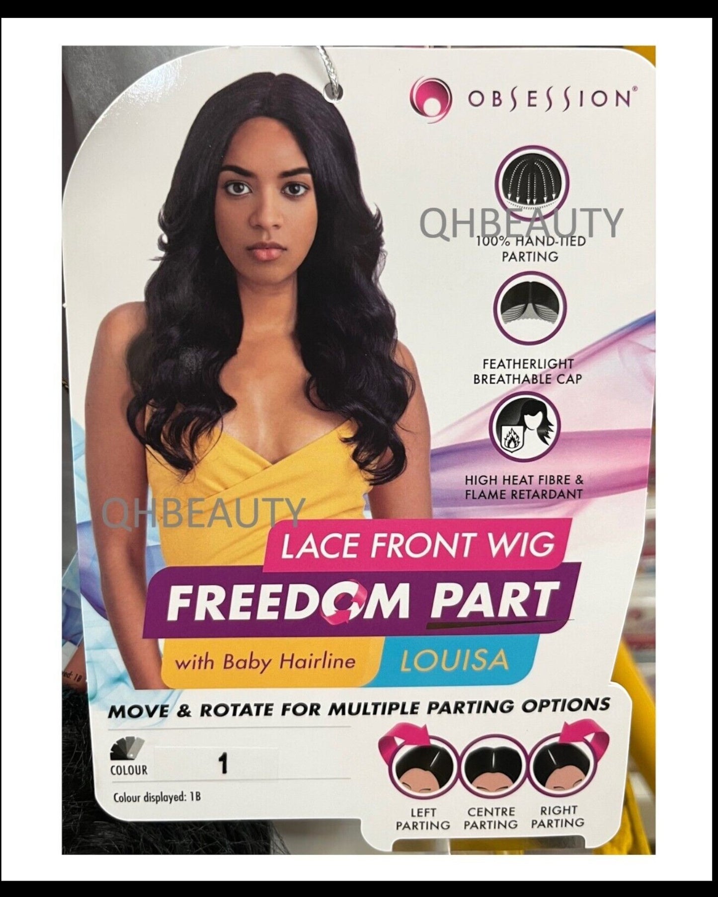 Obsession Synthetic Lace Front Free Part Hand Tied Curly Hair Wig - LOUISA