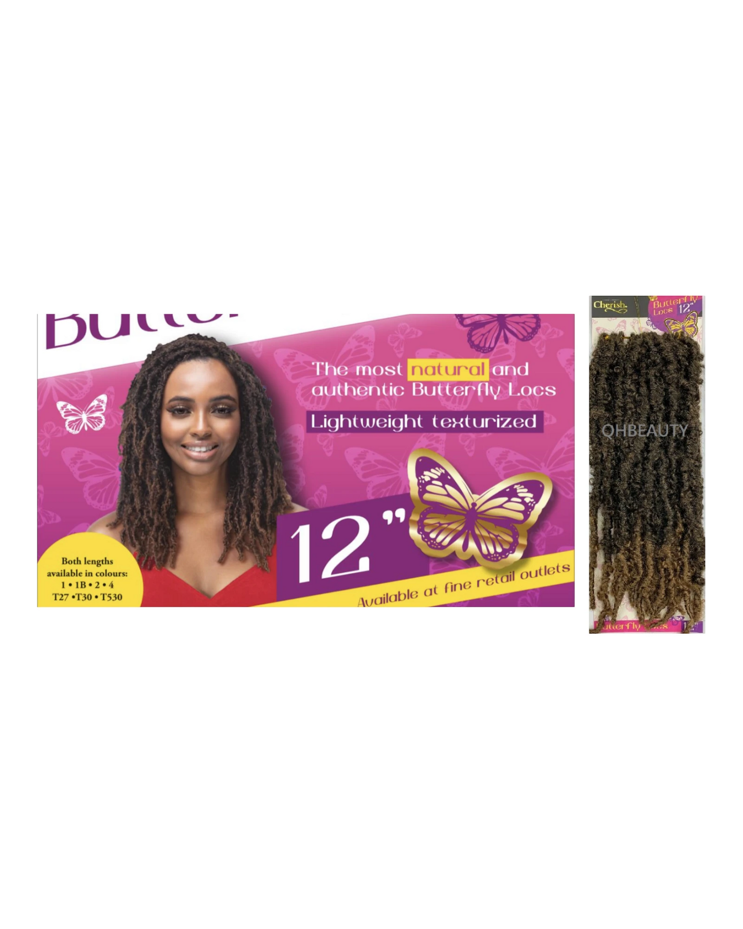 CHERISH SYNTHETIC CROCHET LONG HAIR EXTENSION PRE LOOP BRAID - BUTTERFLY LOC 12"