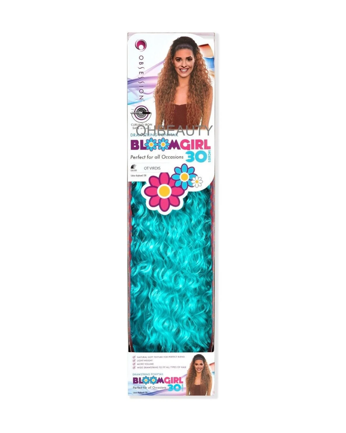 OBSESSION SYNTHETIC DRAWSTRING CURLY LONG HAIR PONYTAIL - BLOOM GIRL 30 INCH
