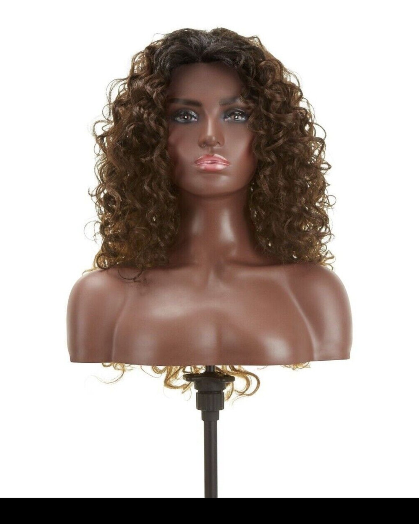 Impression Synthetic Natural Hair Line Long Curly Lace L Part Hair Wig - Emma