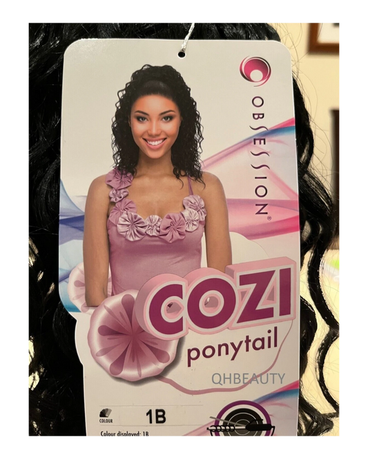 OBSESSION SYNTHETIC DRAWSTRING  CURLY LONG HAIR PONYTAIL - COZI