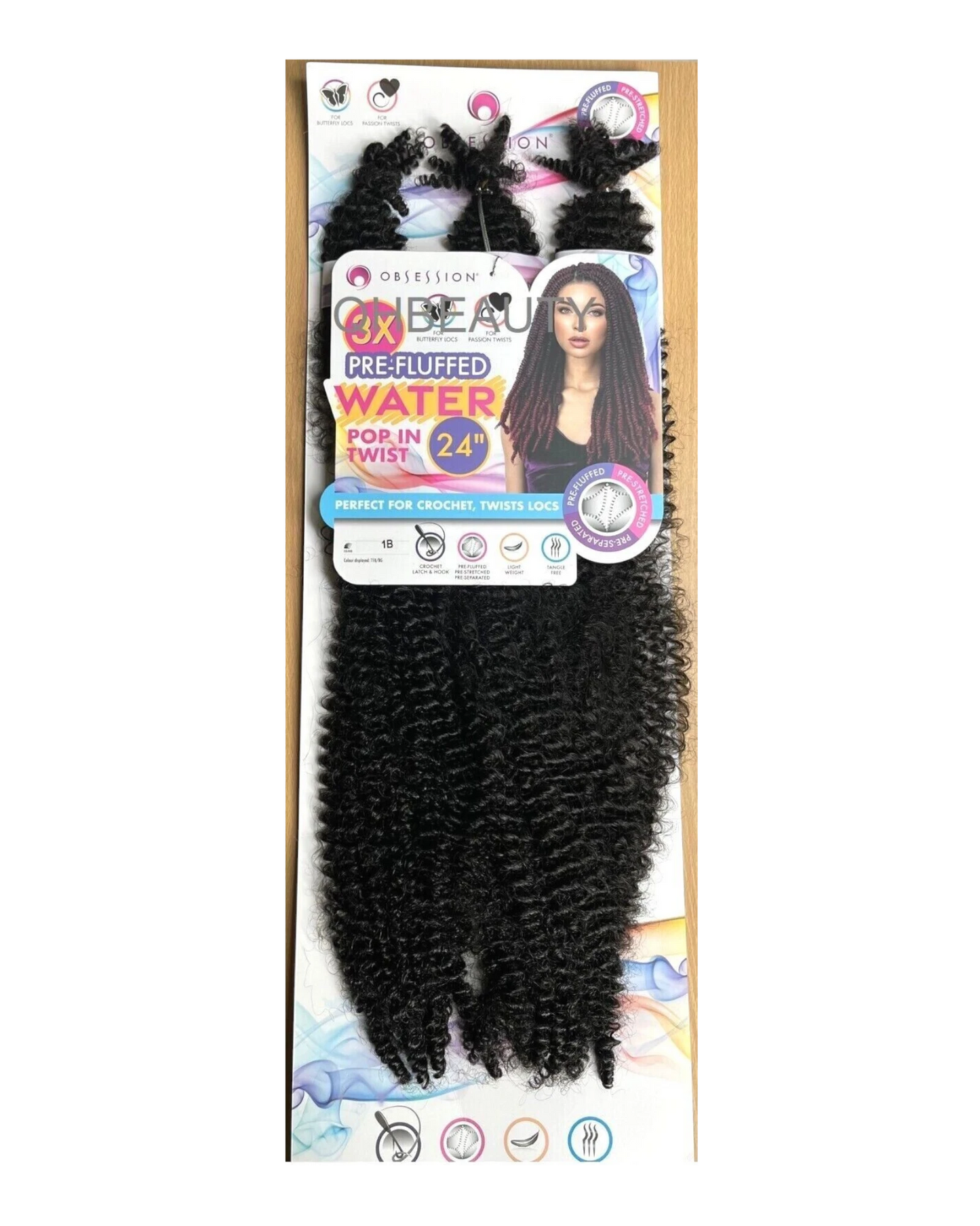 OBSESSION SYNTHETIC CROCHET BRAID 3X PRE-FLUFFED - WATER POPPIN TWIST 24 INCHES