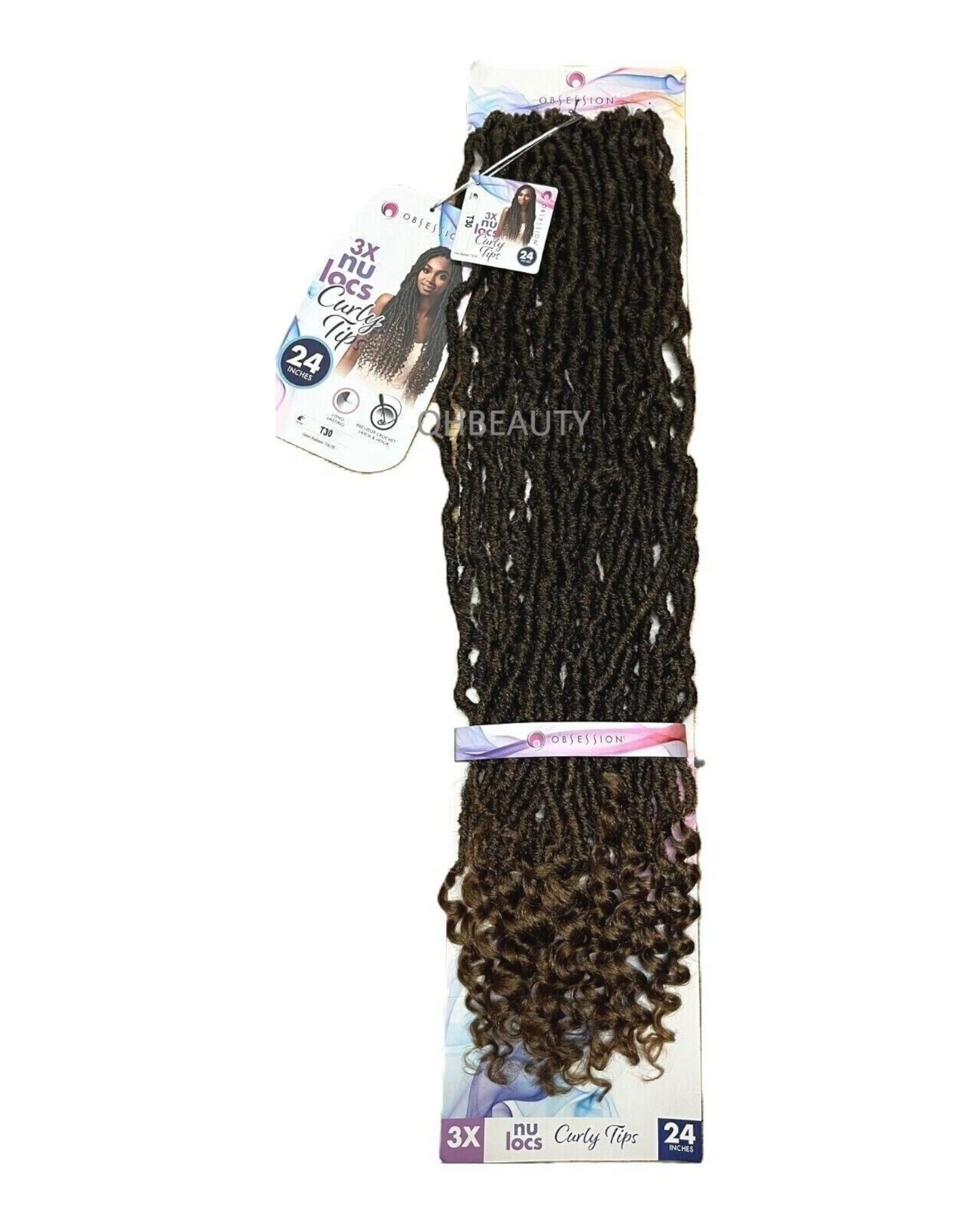 Obsession Synthetic Crochet PreLoop Braid Hair Extension - NU LOCS CURLY TIPS 24