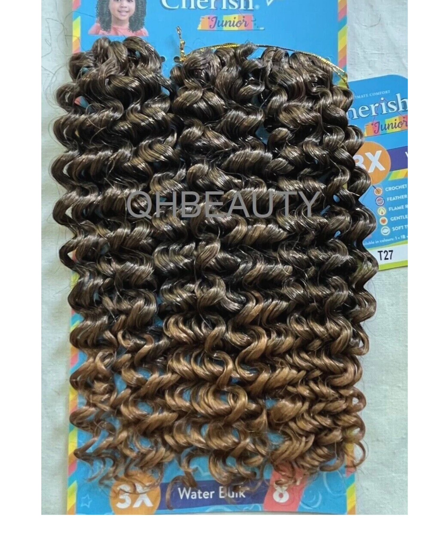CHERISH SYNTHETIC JUNIOR KIDS CROCHET BRAID HAIR EXTENSION - 3 X WATER BULK 8''