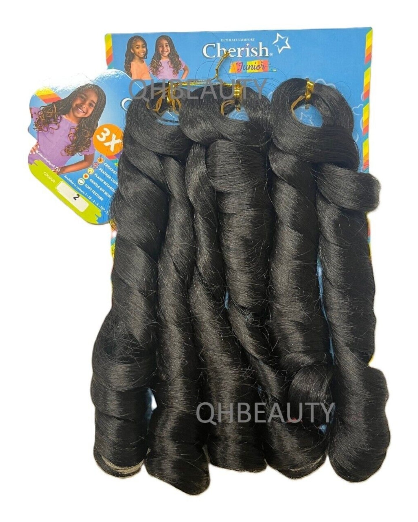 CHERISH SYNTHETIC JUNIOR KIDS CROCHET BRAID HAIR EXTENSION - SPIRAL FRENCH CURL 14 ''