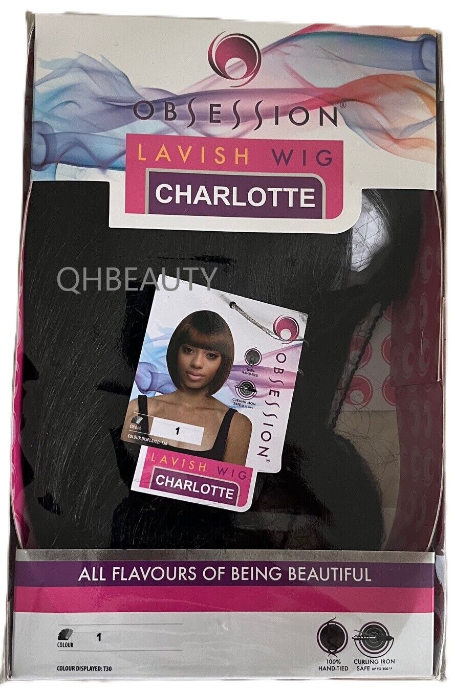 Obsession Synthetic Lavish Straight Bob Bangs 100% Hand Tied Hair Wig  CHARLOTTE