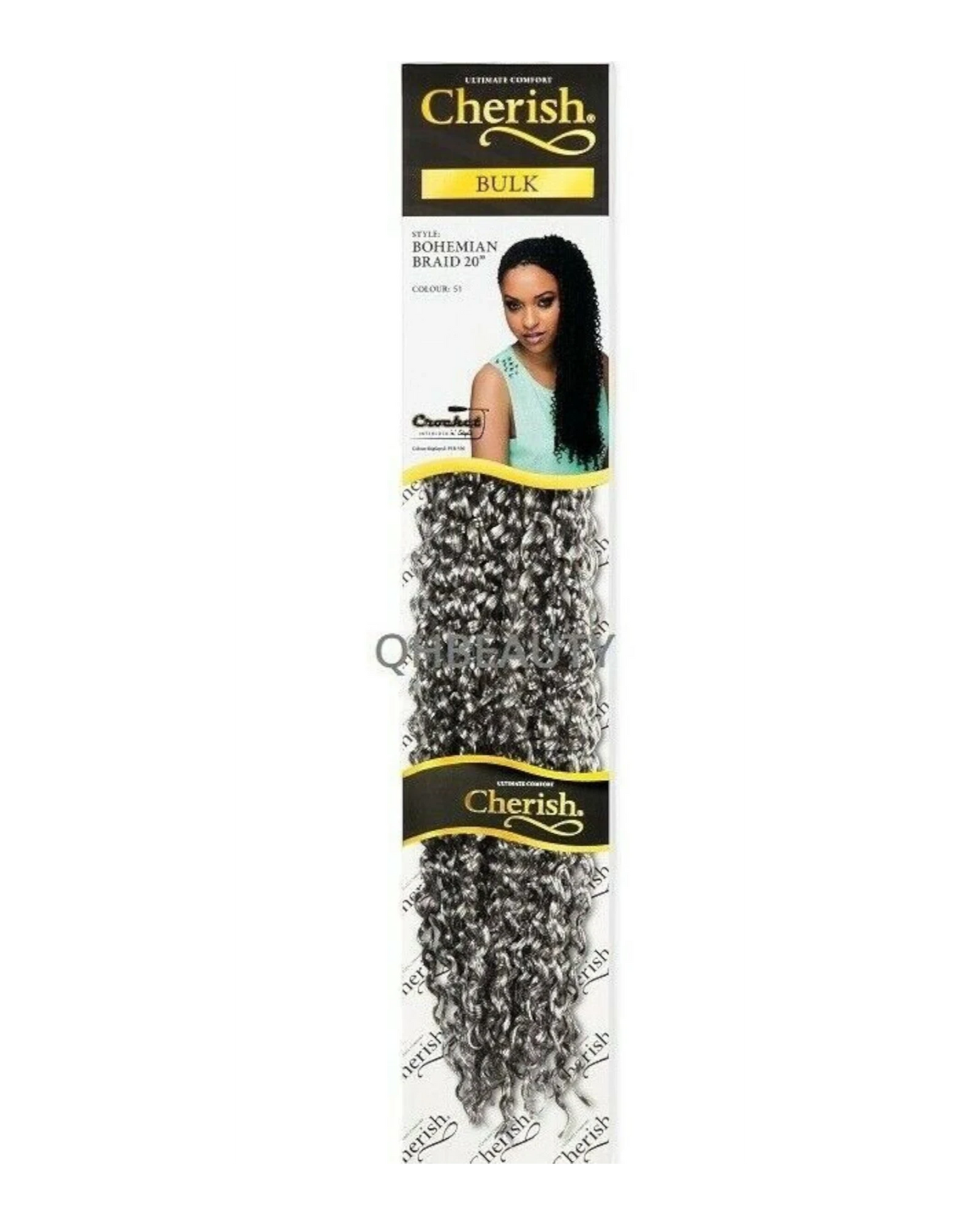 CHERISH SYNTHETIC CROCHET CURLY HAIR EXTENSION BRAID - BOHEMIAN BULK 20 INCH