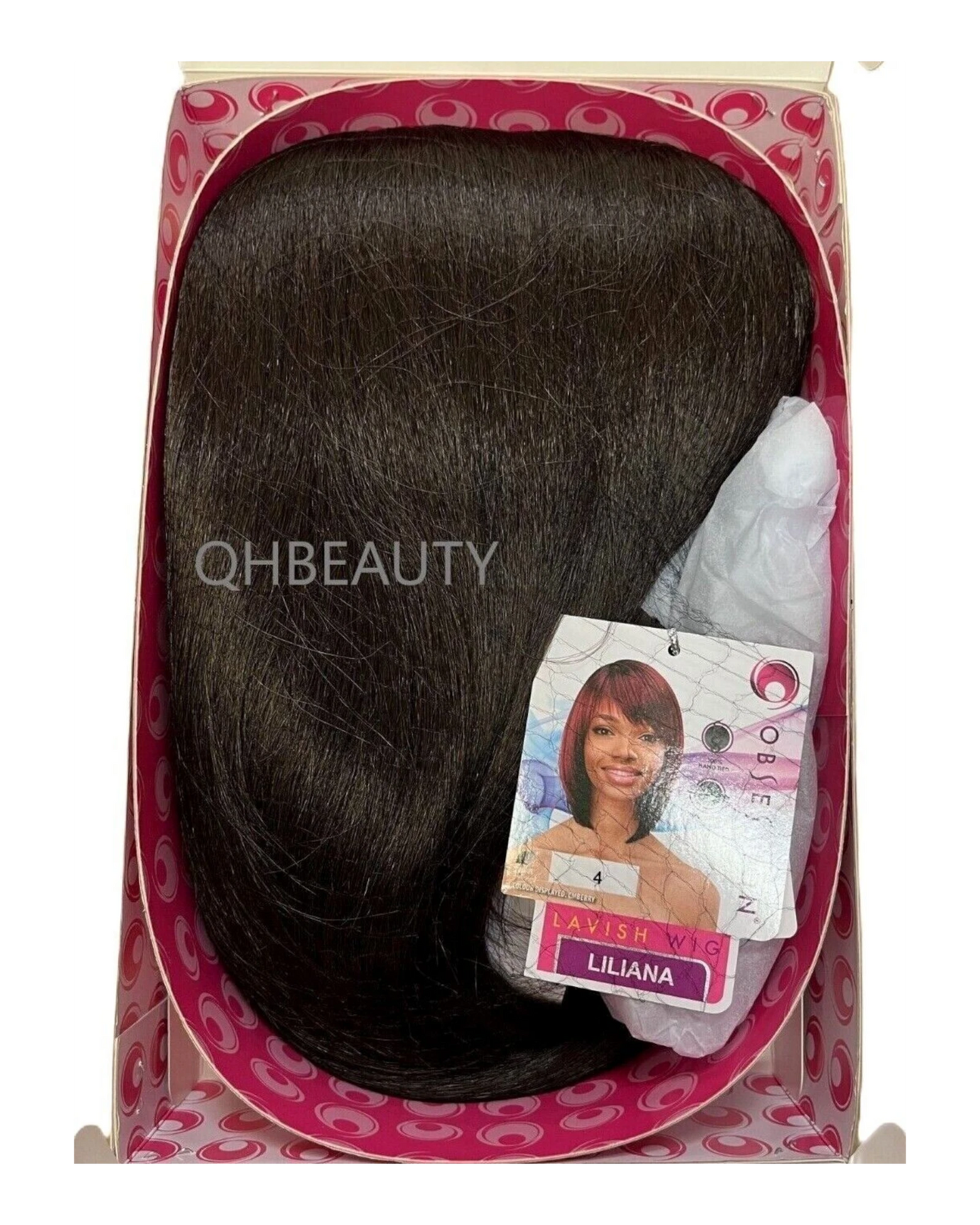 Obsession Synthetic Lavish Straight Bob Bangs 100% Hand Tied Hair Wig - LILIANA