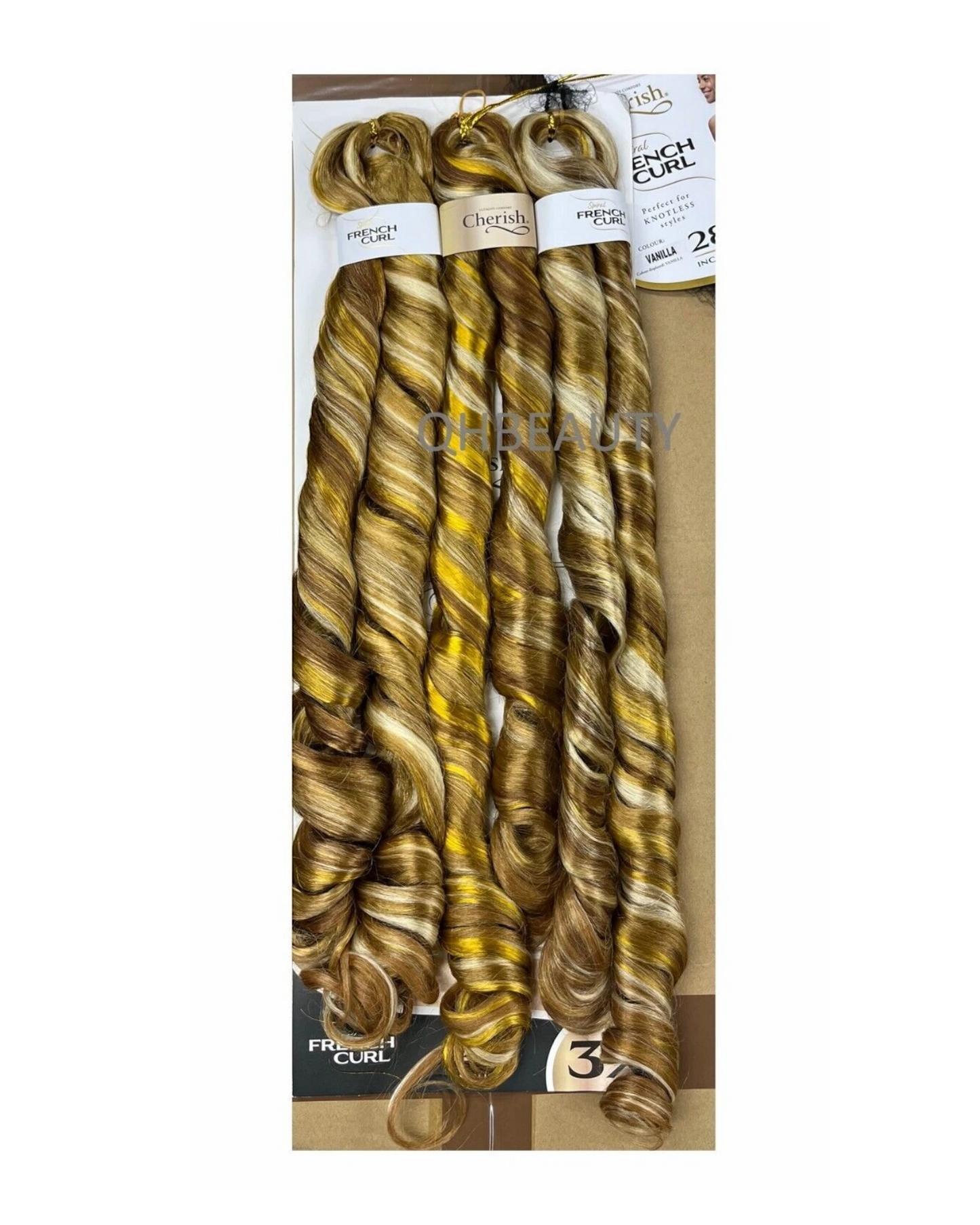 CHERISH SYNTHETIC HAIR EXTENSION BRAID - 3 x SPIRAL FRENCH CURL 22 & 28 INCHES