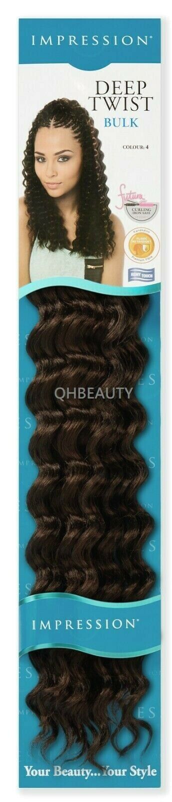 IMPRESSION SYNTHETIC CROCHET CURLY HAIR EXTENSION BRAIDS - DEEP TWIST BULK 22"