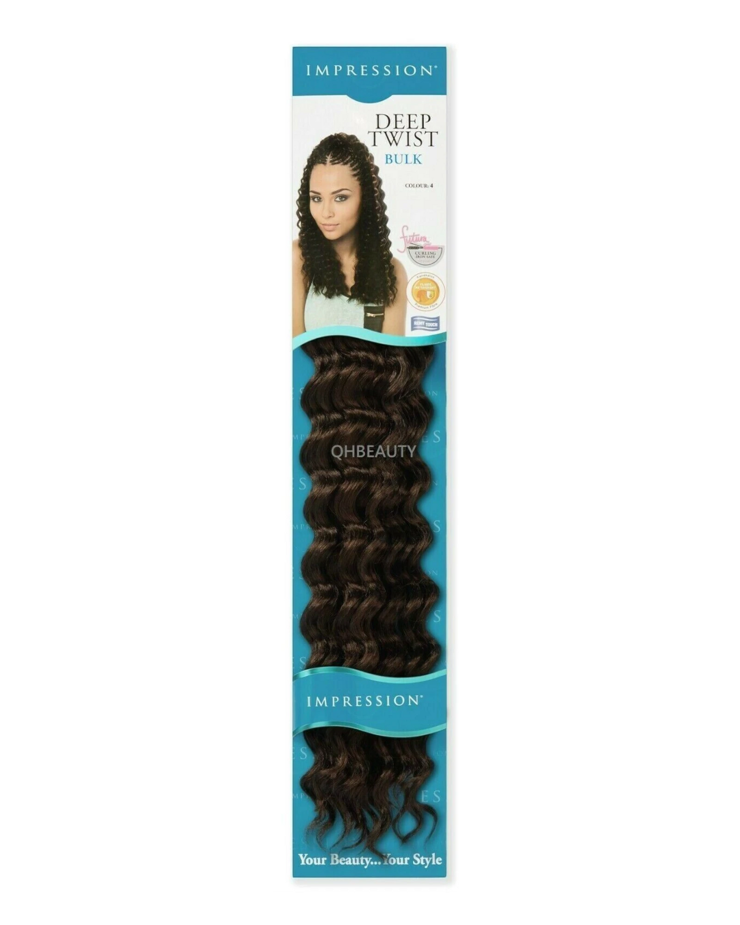IMPRESSION SYNTHETIC CROCHET CURLY HAIR EXTENSION BRAIDS - DEEP TWIST BULK 22"