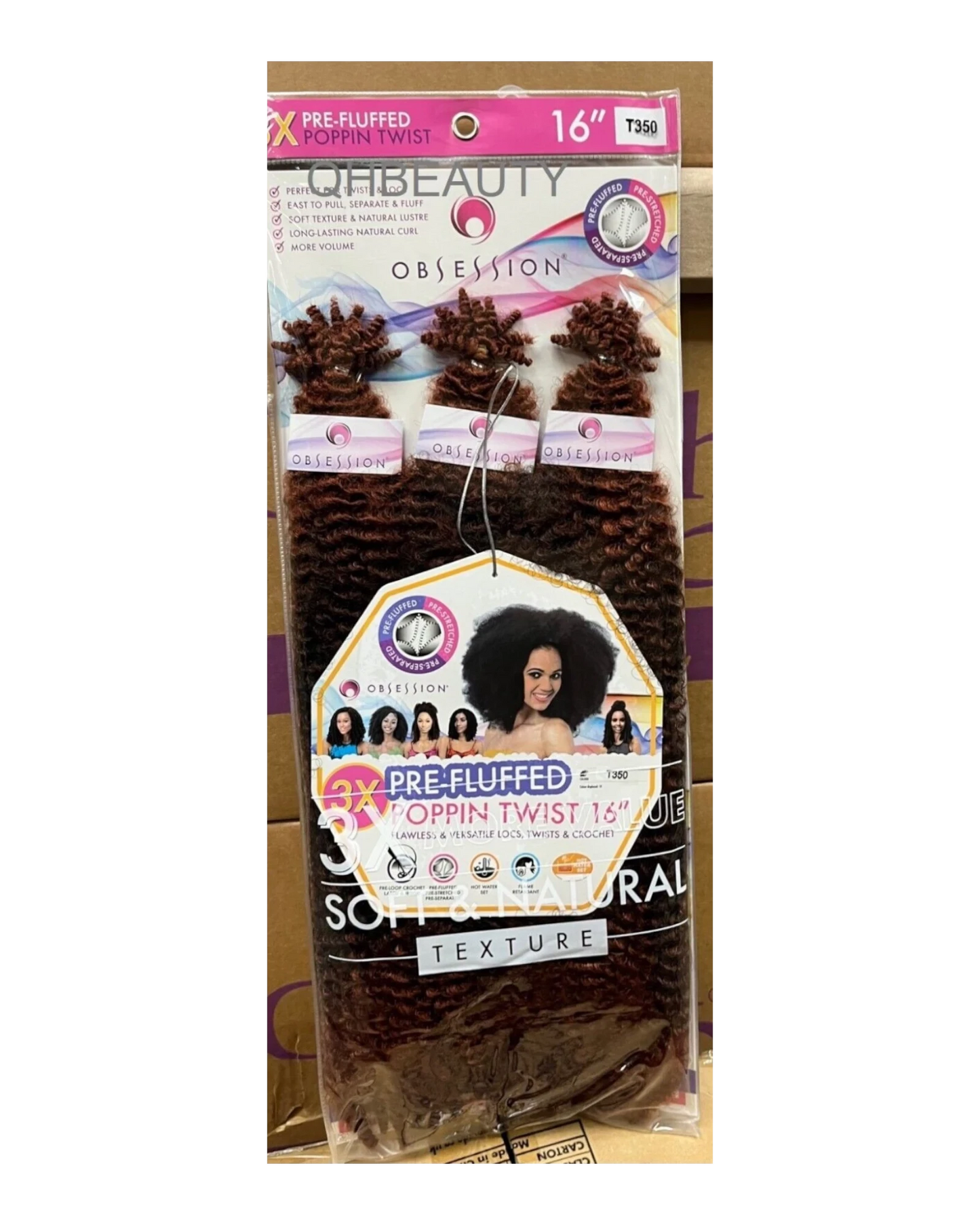 OBSESSION SYNTHETIC CROCHET SOFT BRAID 3X PRE-FLUFFED - POPPIN TWIST 16'' & 20"