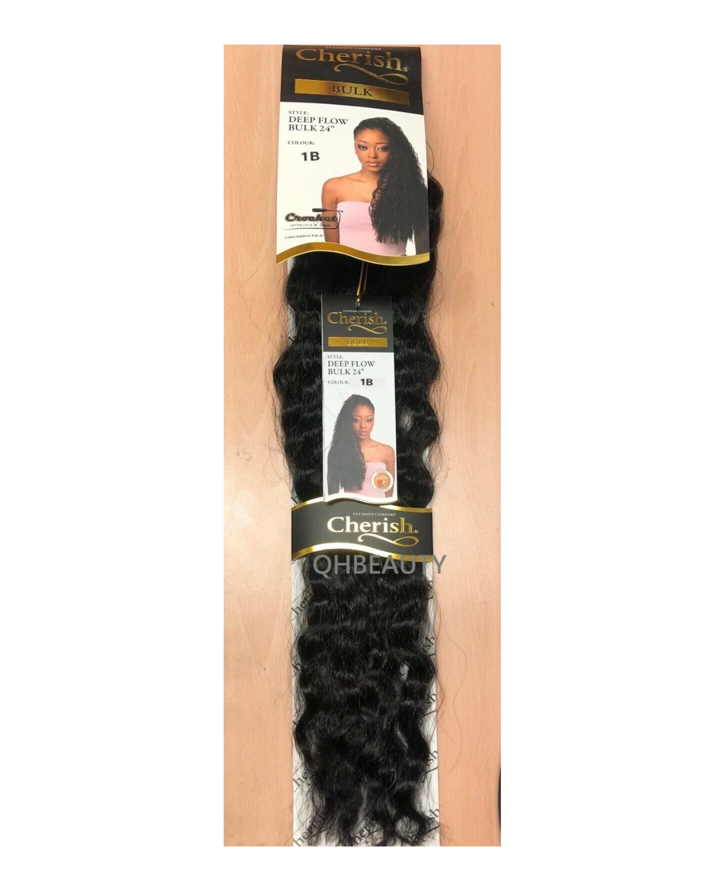 CHERISH SYNTHETIC BULK CROCHET BRAID CURLY HAIR EXTENSION - DEEP FLOW 24 inch