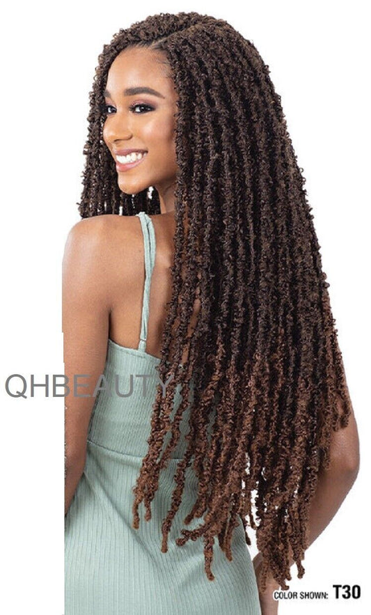 CHERISH SYNTHETIC CROCHET LONG HAIR EXTENSION PRE LOOP BRAID - BUTTERFLY LOC 24"