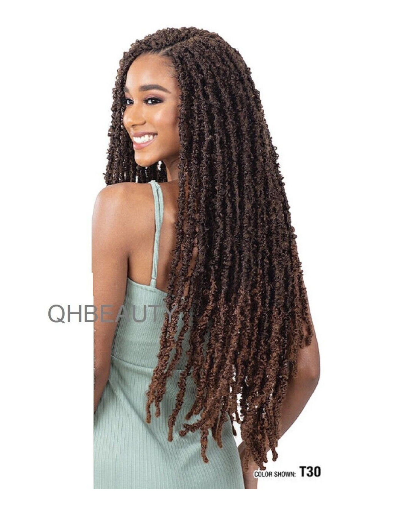 CHERISH SYNTHETIC CROCHET LONG HAIR EXTENSION PRE LOOP BRAID - BUTTERFLY LOC 24"