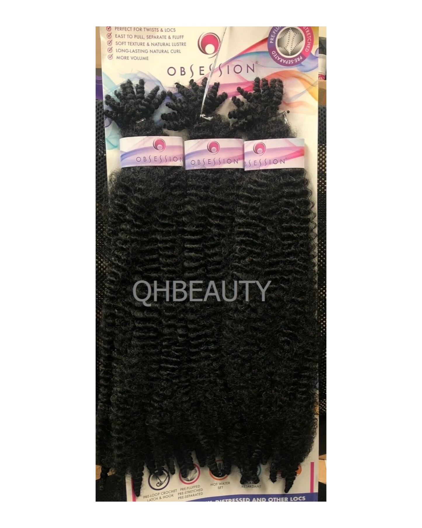 OBSESSION SYNTHETIC CROCHET SOFT BRAID 3X PRE-FLUFFED - POPPIN TWIST 16'' & 20"
